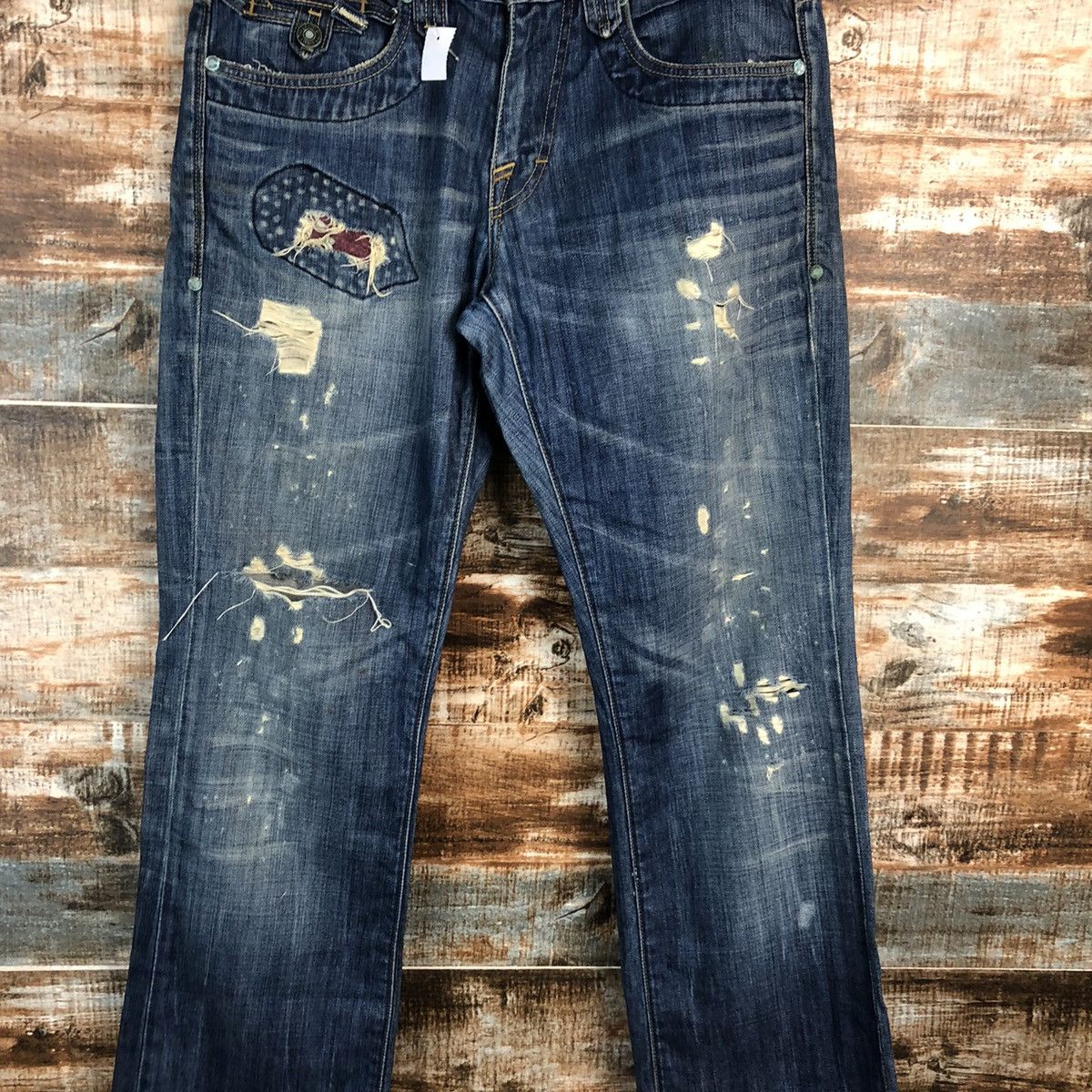 Jimmy Taverniti DLL Jimmy Taverniti Blue Distressed Denim Pants #C135 Size US 31 - 5 Thumbnail