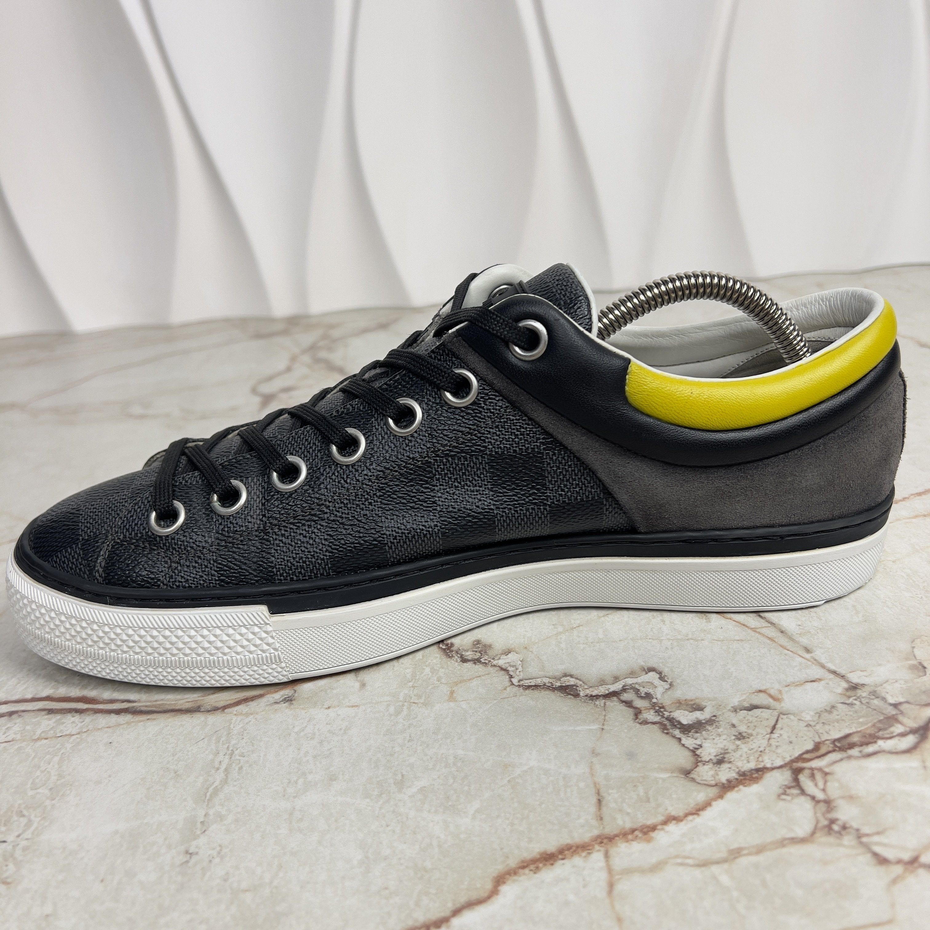 Gucci Twister Trainers Gray Damier Suede Canvas Leather Size US 8 / EU 41 - 4 Thumbnail