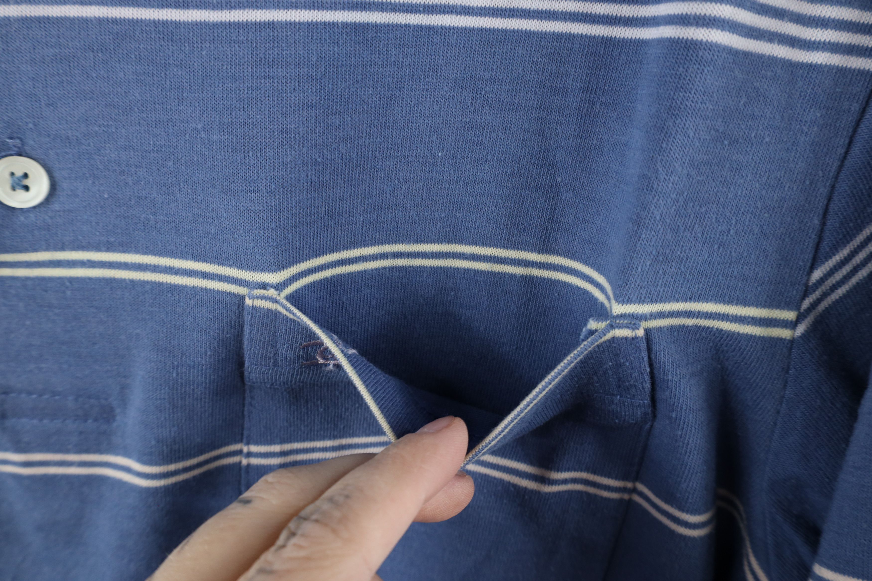 Vintage Vintage 70s 80s Streetwear Striped Knit Golf Polo Shirt Size US M / EU 48-50 / 2 - 5 Thumbnail