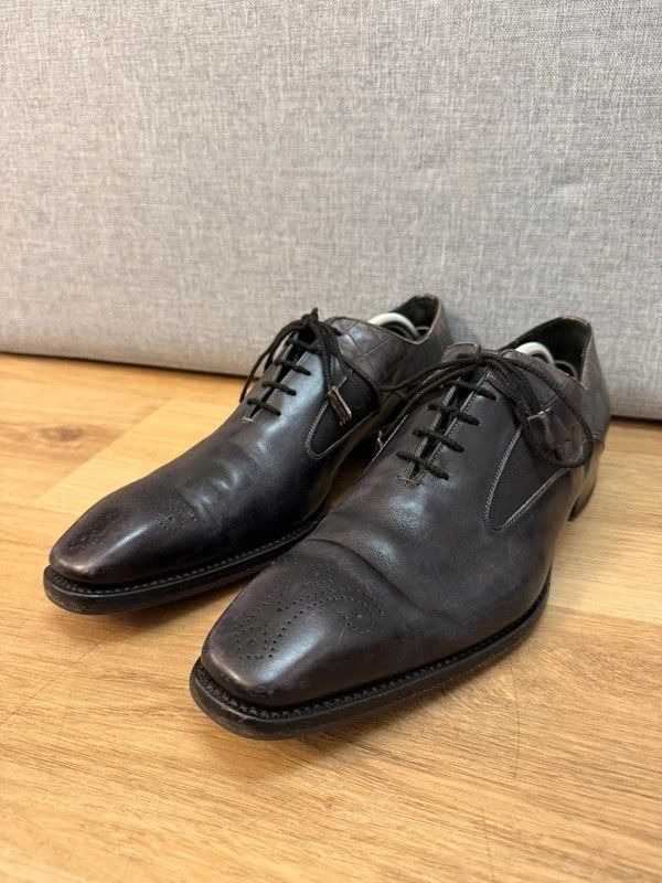 Other Harris Firenze 1913 Handmade Oxford Broque LeatherCroc 10 44 Size US 11 / EU 44 - 6 Thumbnail
