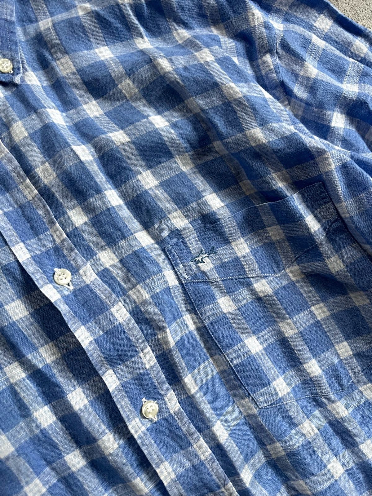 Paul & Shark Paul & Shark Yachting Linen Short Sleeve Button Shirt Plaid Size US M / EU 48-50 / 2 - 4 Thumbnail