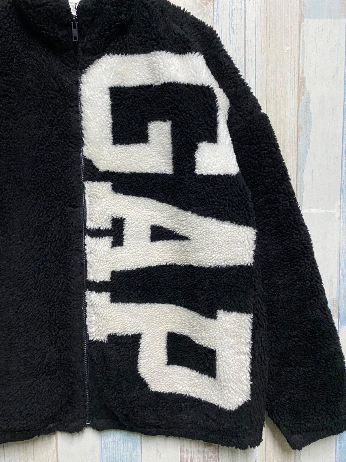 Gap × Vintage Vintage GAP Spell Out Big Logo Sherpa Fleece Size US L / EU 52-54 / 3 - 4 Thumbnail
