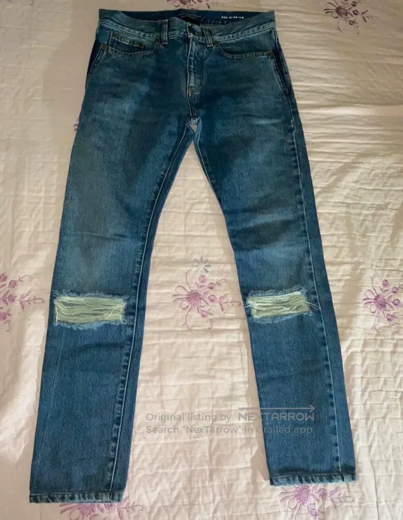 Saint Laurent Paris Saint Laurent Paris Wash cut denim pants size 31 i Size US 31 - 2 Thumbnail