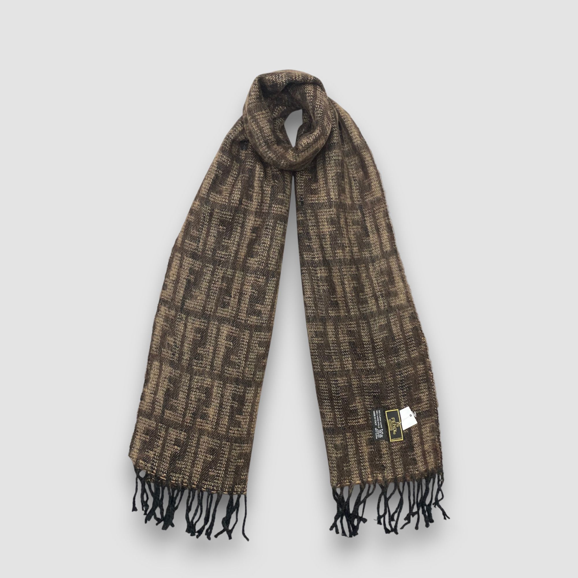 Japanese Brand Vintage Fendi Scarf Muffler Wool FF Monogram Winter Scarves Size ONE SIZE - 1 Thumbnail