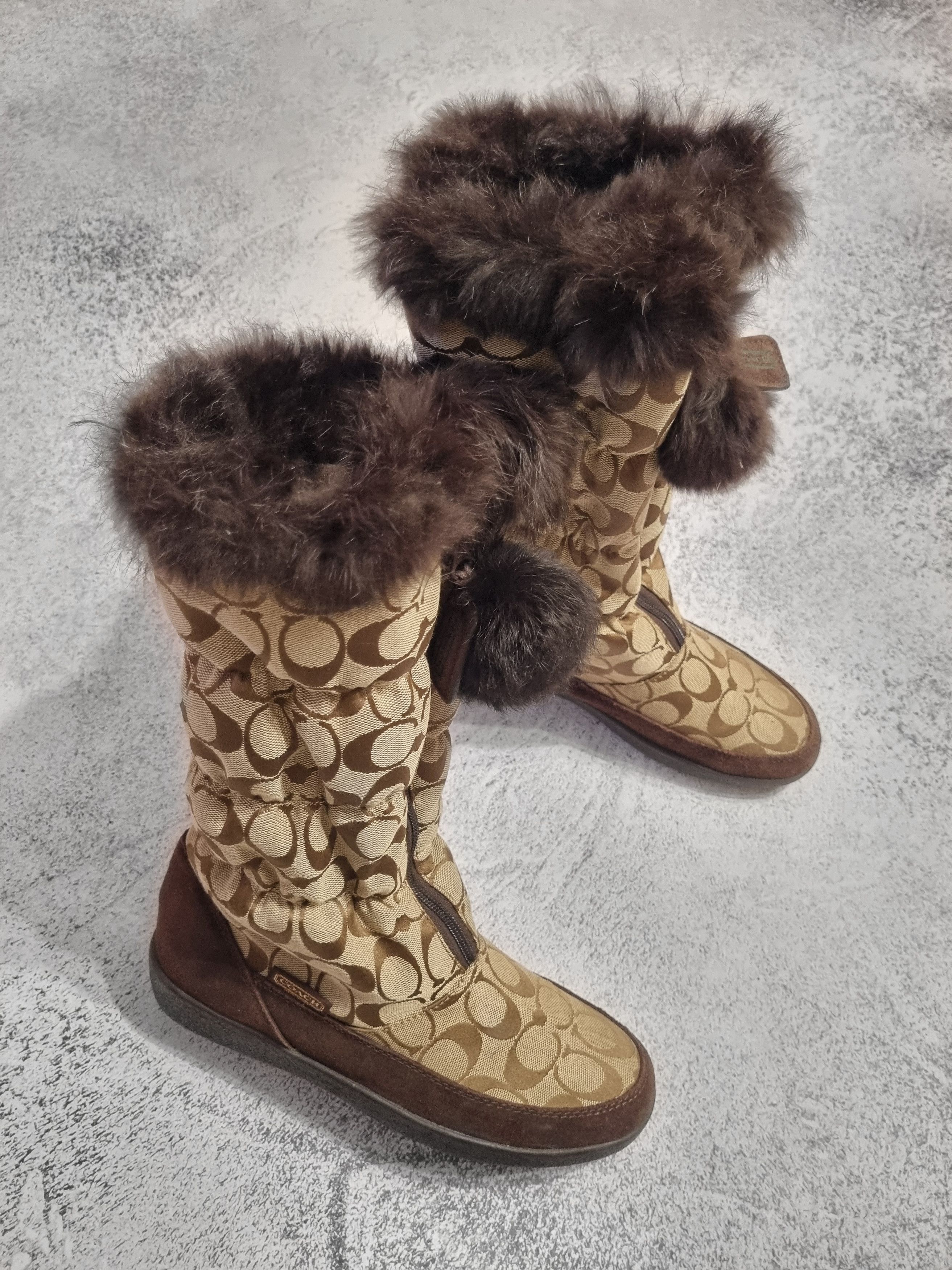Coach Coach Theona Signature Jacquard Winter Boots Faux Fur Size US 9 / IT 39 - 5 Thumbnail