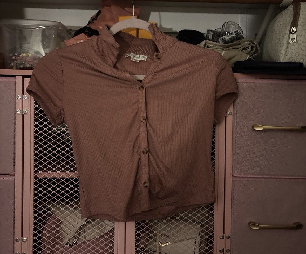 Nordstrom Brown Button Up Top (Size Medium) Size M / US 6-8 / IT 42-44 - 1 Preview