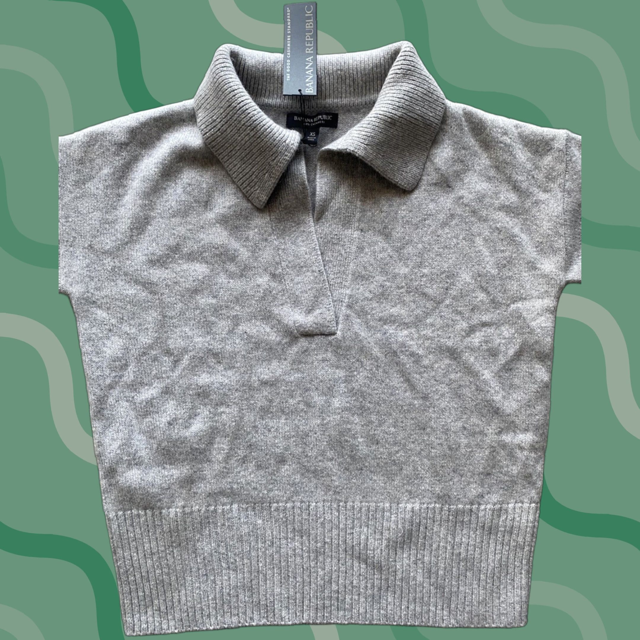 Banana Republic VINTAGE Banana Republic WOMENS XS 100% Cashmere Polo Sweater Light Grey NWT 00 Size XS / US 0-2 / IT 36-38 - 1 Thumbnail