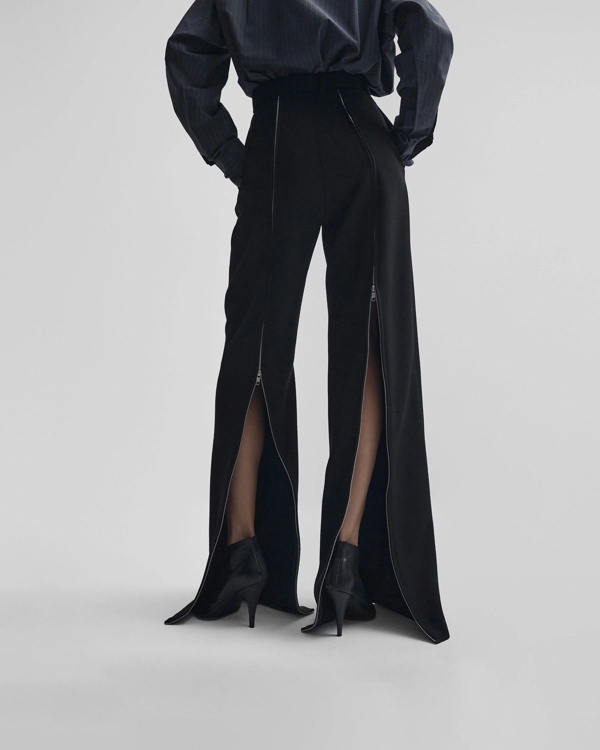 Phoebe Philo Phoebe Philo Black Wool Zip Trousers – FR 36 Size 26" / US 2 / IT 38 - 7 Thumbnail