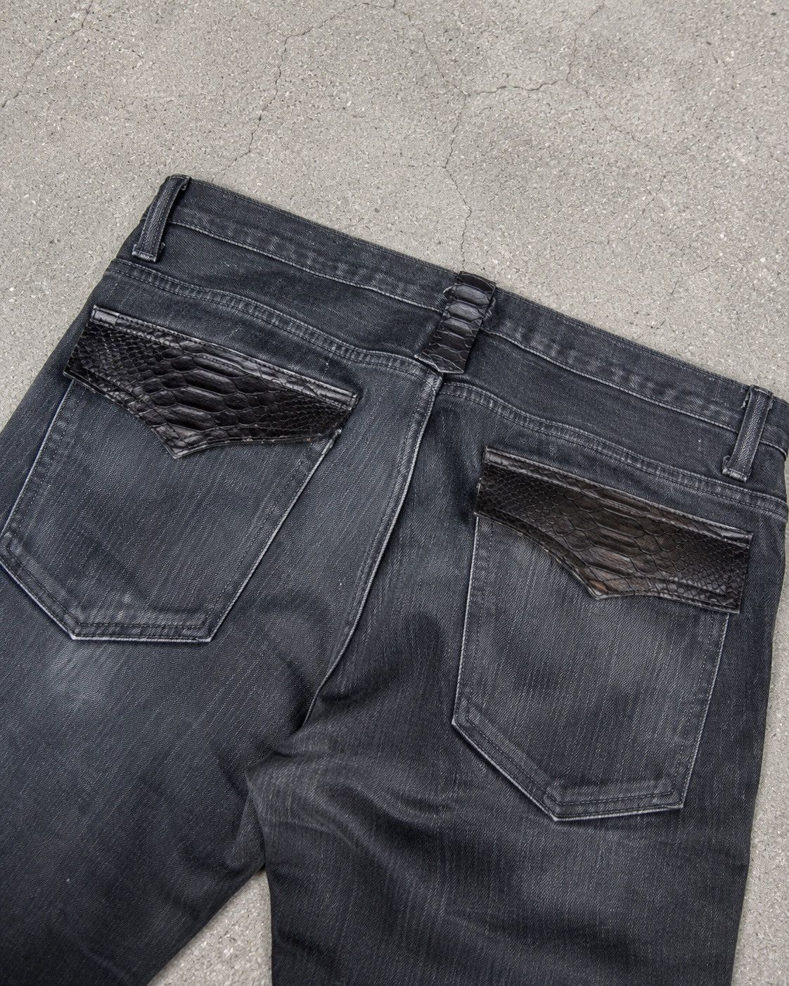 Japanese Brand Wackomaria phyton lace up skinny flare jeans Size US 27 - 4 Thumbnail