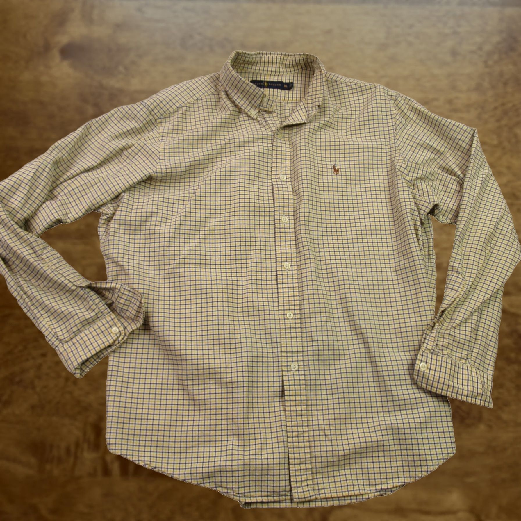 Polo Ralph Lauren Polo Ralph Lauren Shirt Mens XL Yellow Checks Long Sleeve Button Up Size US XL / EU 56 / 4 - 1 Thumbnail