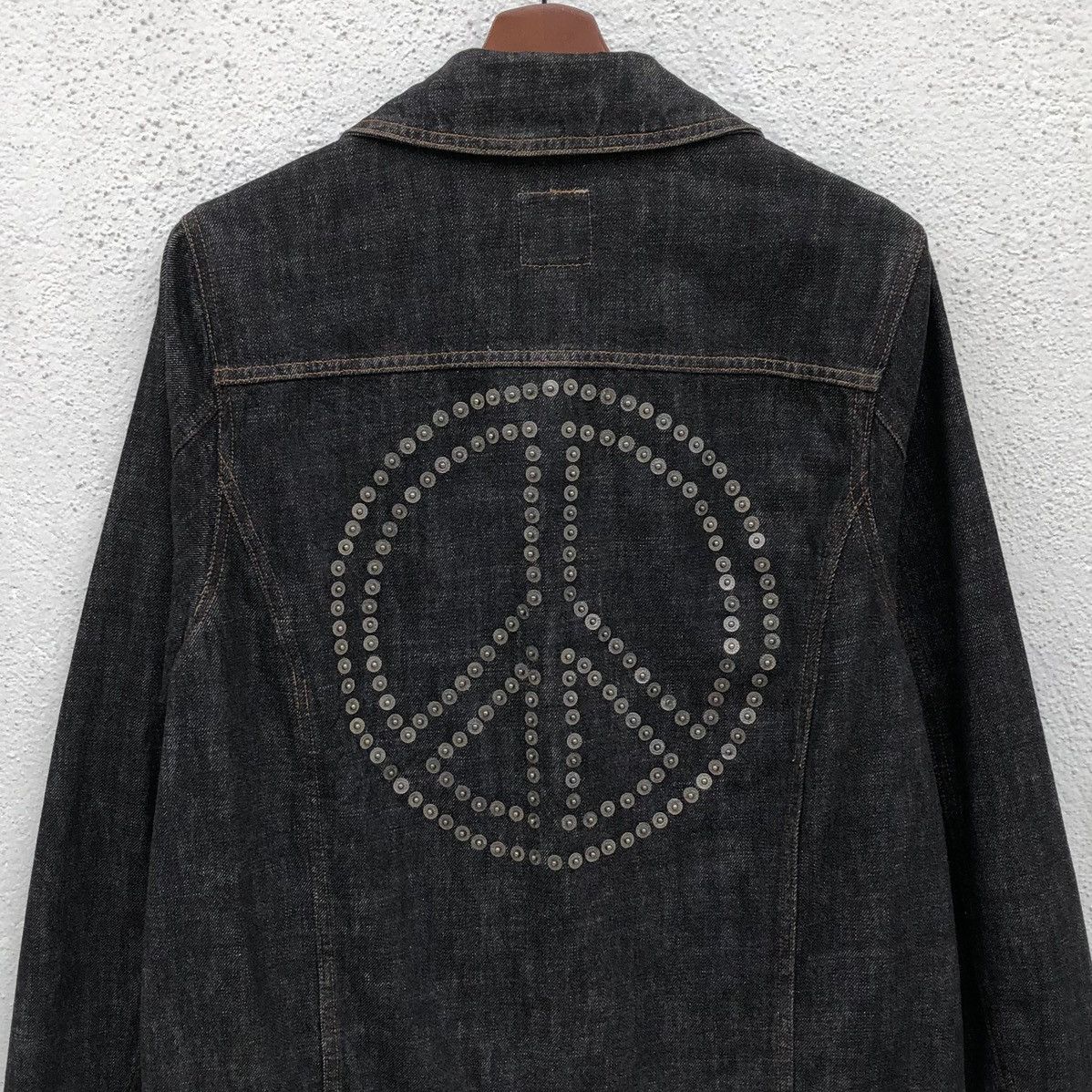 Moschino Moschino Peace Sign Metal Studs Denim Jacket Size US M / EU 48-50 / 2 - 2 Thumbnail
