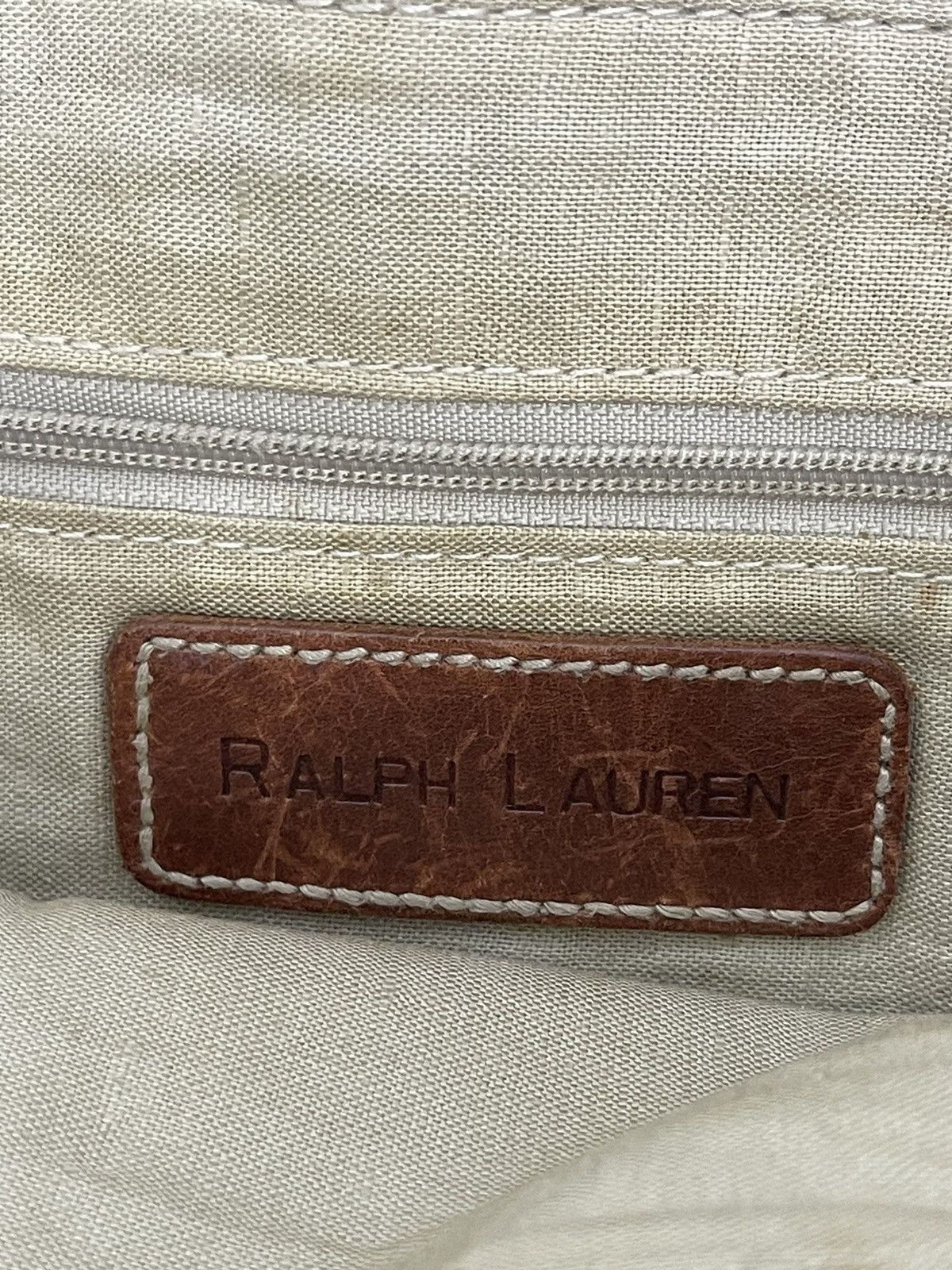 Ralph Lauren Leather Woven Cotton Vtg Ralph Lauren Tote Bag 4🟩 Size ONE SIZE - 19 Thumbnail
