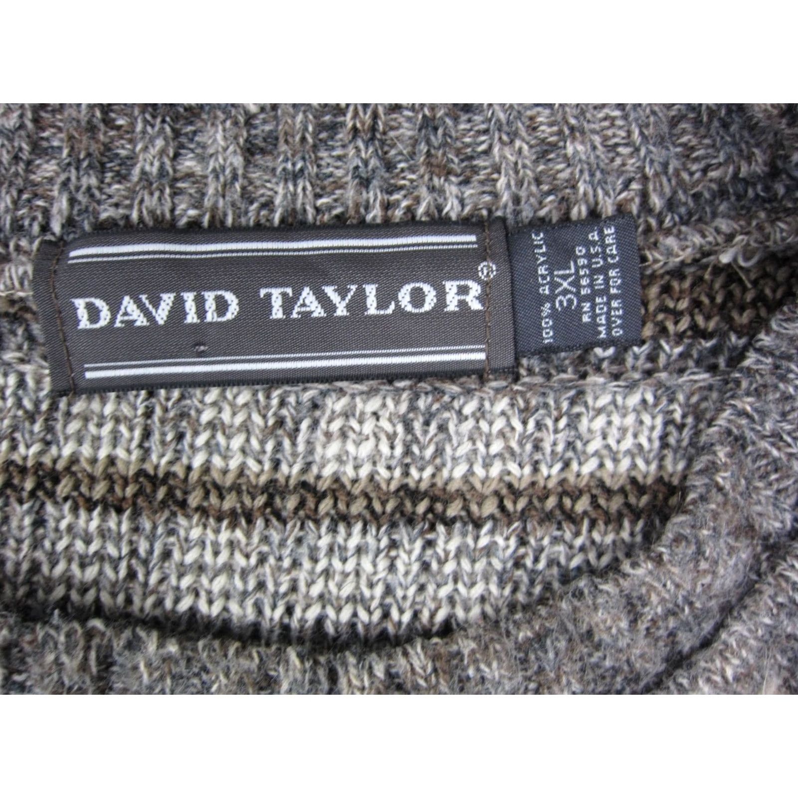 Vintage VINTAGE David Taylor Sweater 3XL XXXL Gray Striped Pullover Made in USA Mens Size US XXL / EU 58 / 5 - 4 Thumbnail