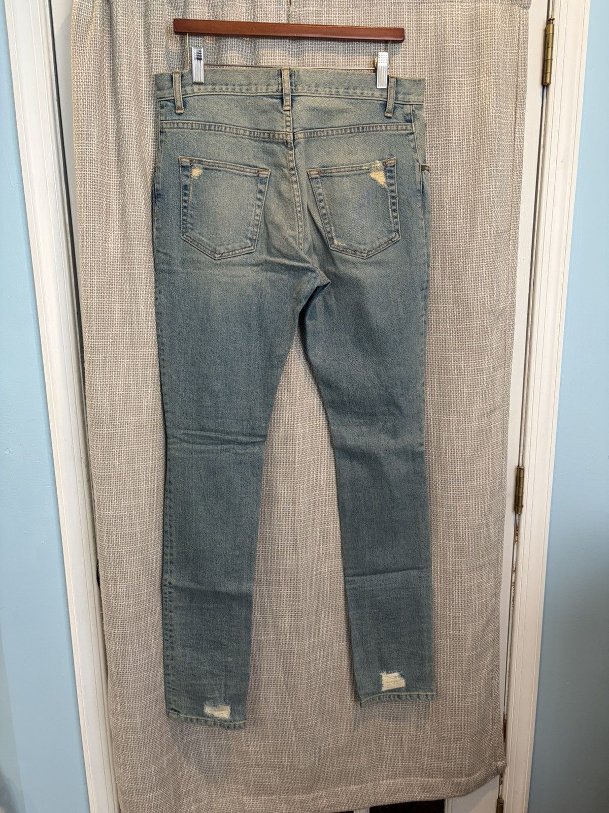 En Noir En Noir Distressed Crash Patchwork Stonewashed Blue Denim Size US 32 / EU 48 - 2 Thumbnail