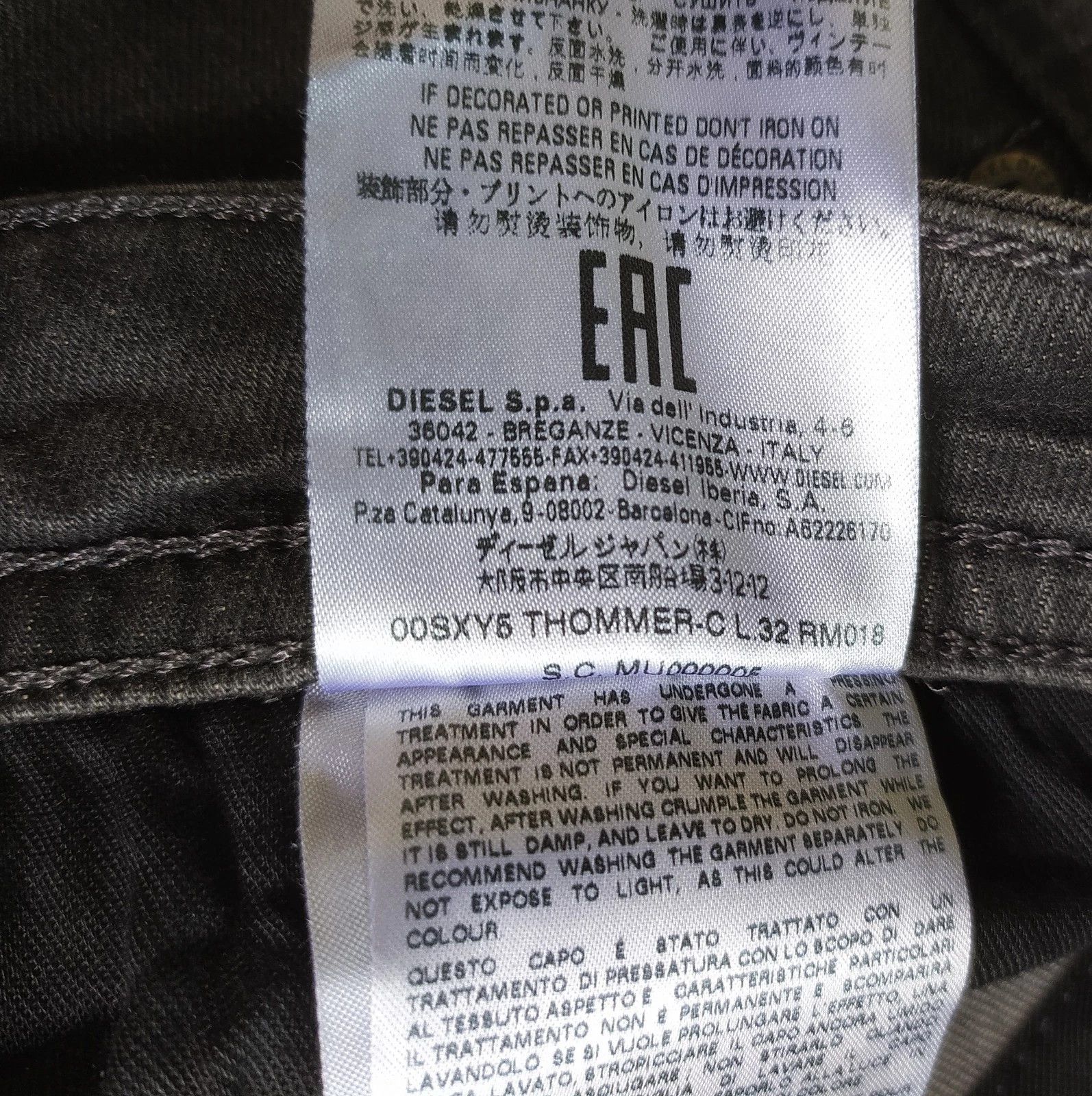 Diesel Diesel THOMMER-C L.32 MENS JEANS T/9795 Size US 34 / EU 50 - 10 Thumbnail