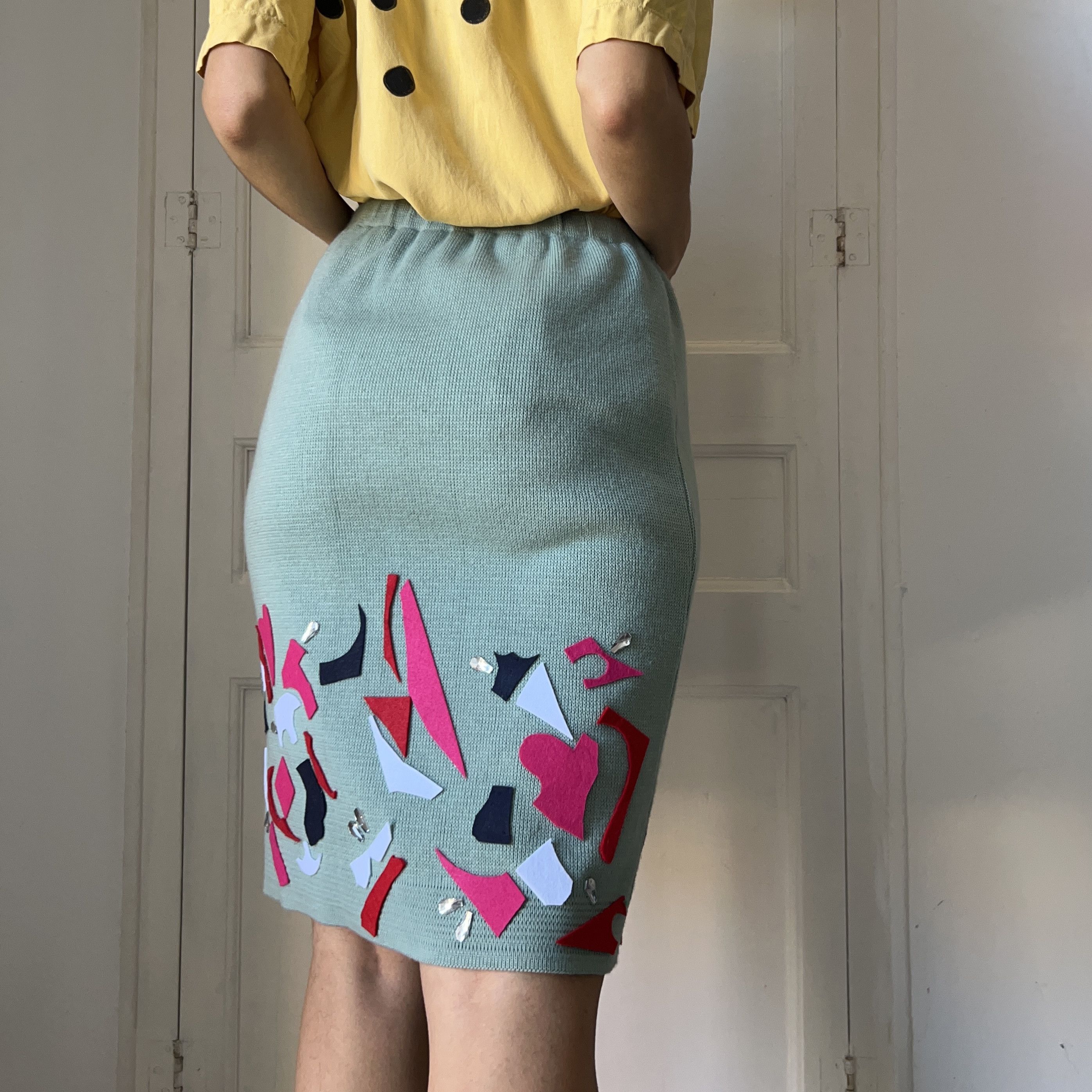 Custommade Custommade Felt Collage mint greenknit skirt Size 30" / US 8 / IT 44 - 4 Thumbnail