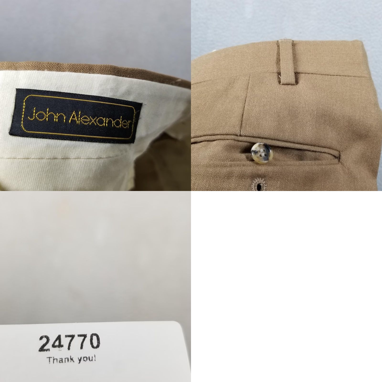 Vintage VINTAGE John Alexander Dress Pants Mens 34 Khaki Tan Wool Flat Front Trousers Made USA Mens Size US 34 / EU 50 - 8 Thumbnail