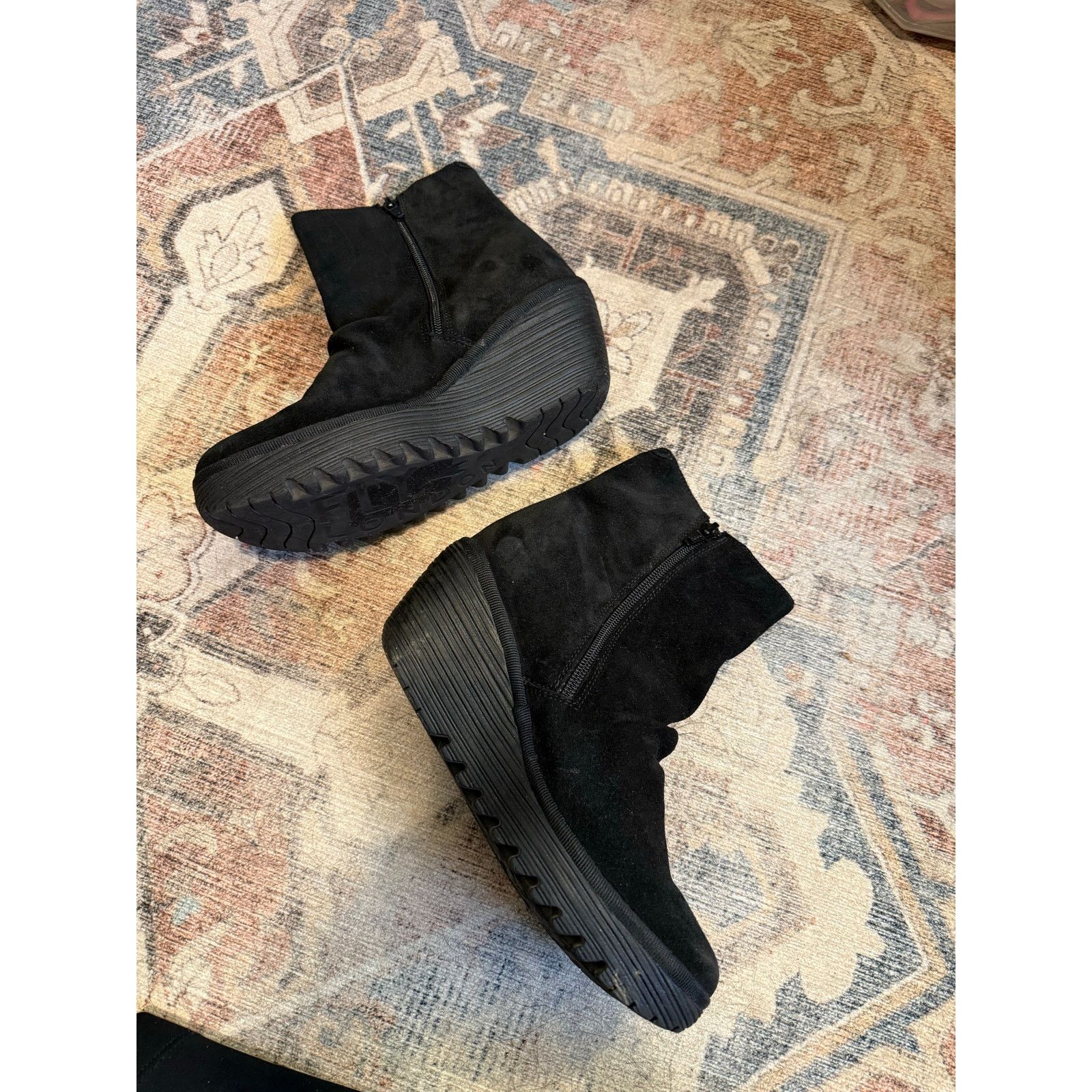 Fly London FLY LONDON Black Heeled Ankle Booties Sz EU 37 / US 7 ($269) Size US 7 / IT 37 - 7 Thumbnail