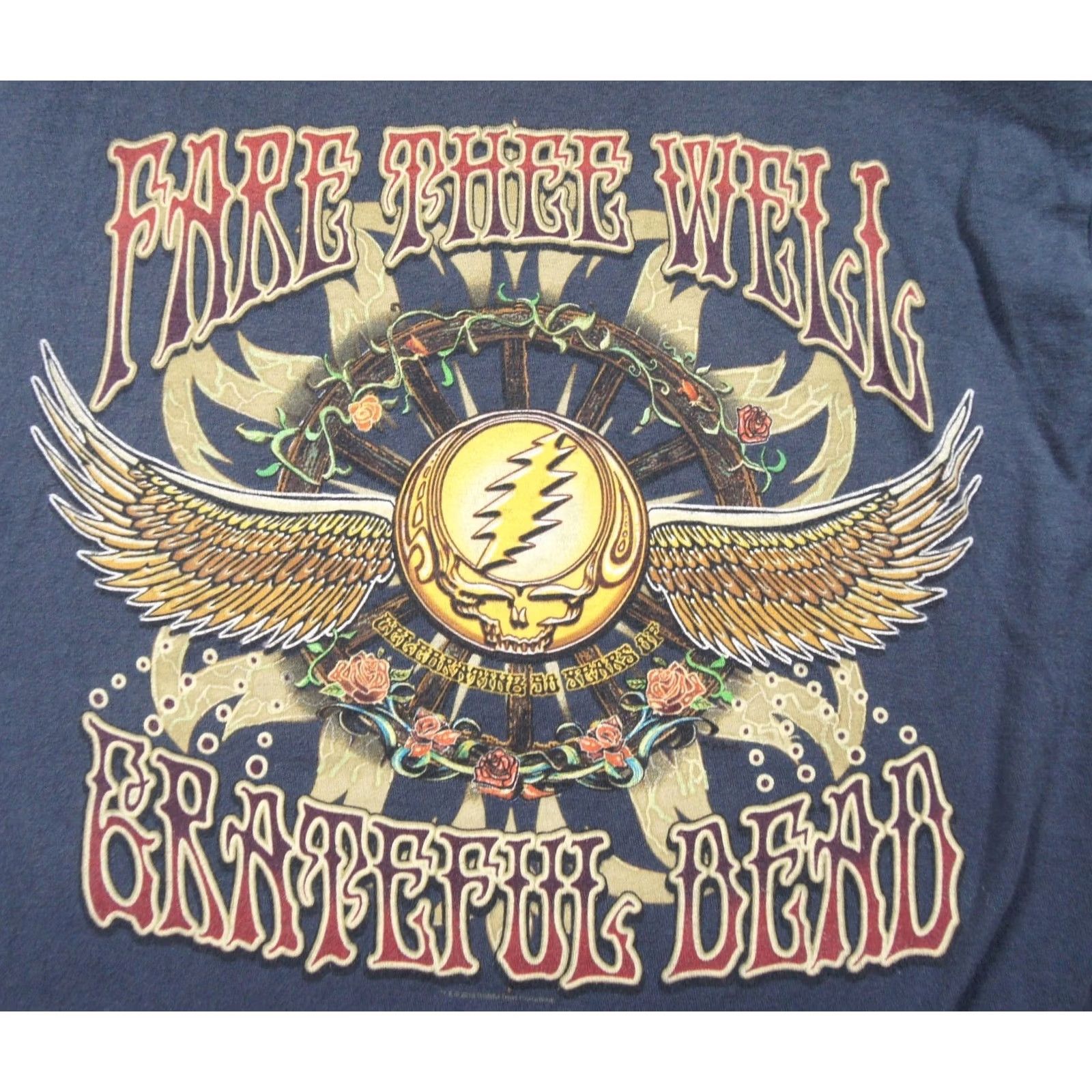 Vintage Grateful Dead Shirt Mens Large Blue Fare Thee Well Rock Band Tee Adult Casual Size US L / EU 52-54 / 3 - 2 Thumbnail