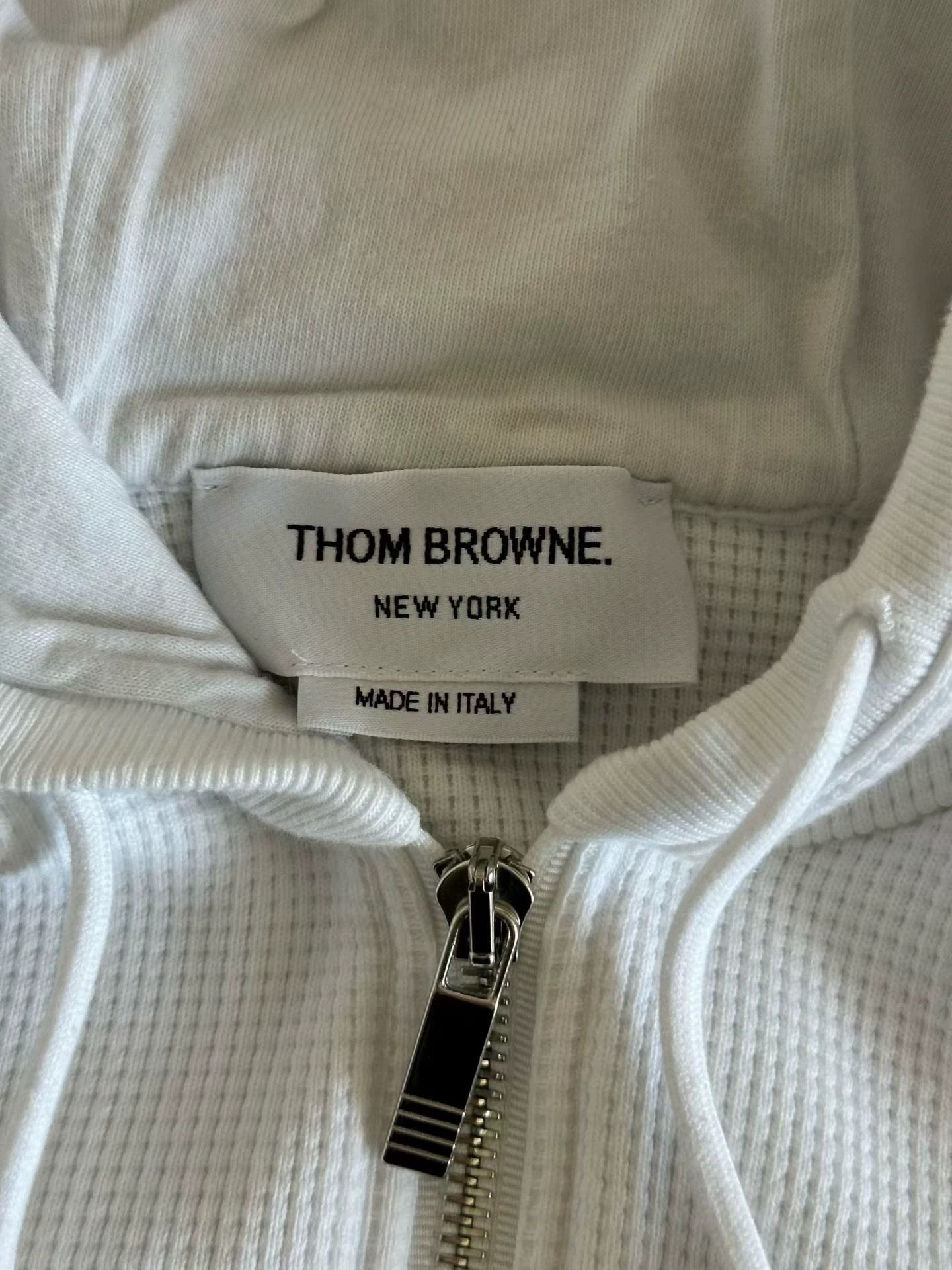Thom Browne Thom Browne White Waffle Zip Hoodie Jacket - Size 3 Size US L / EU 52-54 / 3 - 3 Thumbnail