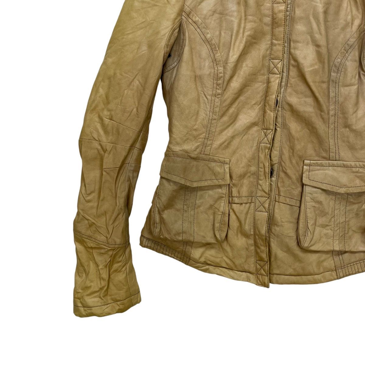 Genuine Leather × Leather Italian Designer John Risi Sheep Skin Leather Jacket Size M / US 6-8 / IT 42-44 - 4 Thumbnail