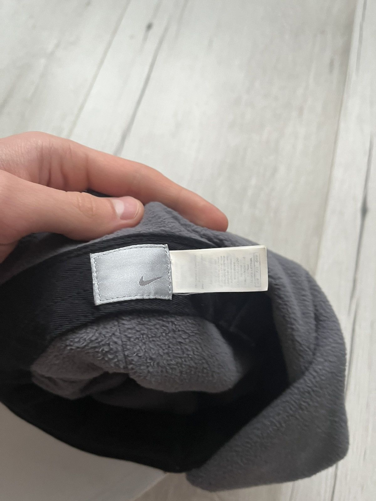Nike × Vintage RARE 90s Vintage Nike Grey Fleece Hat Cap With Ear Flaps Size ONE SIZE - 8 Thumbnail