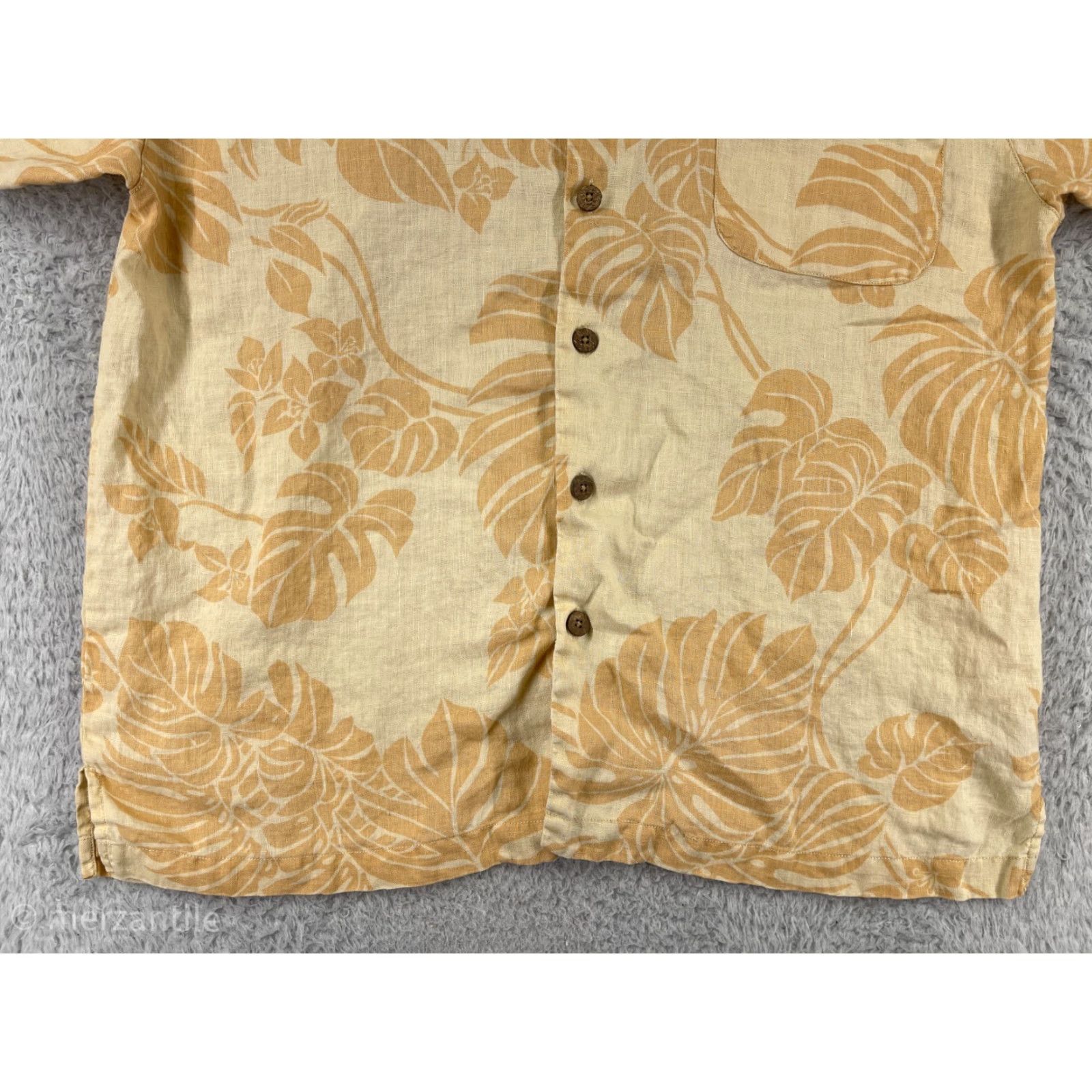 Tommy Bahama Tommy Bahama Shirt Men Large Orange Linen Floral Button-Up Beach Resort Vacation Size US L / EU 52-54 / 3 - 5 Thumbnail
