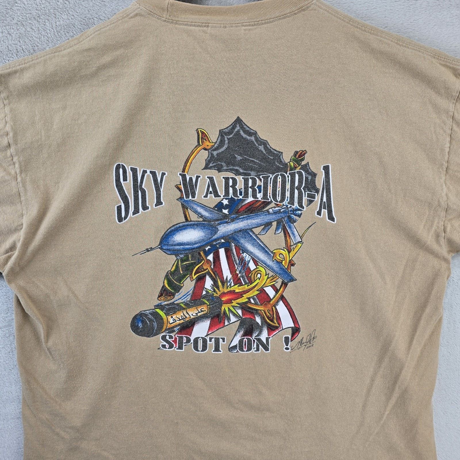 Port & Company Vintage Sky Warrior Spot On Shirt XL CJTF Afghanistan Y2K Size US XL / EU 56 / 4 - 8 Thumbnail
