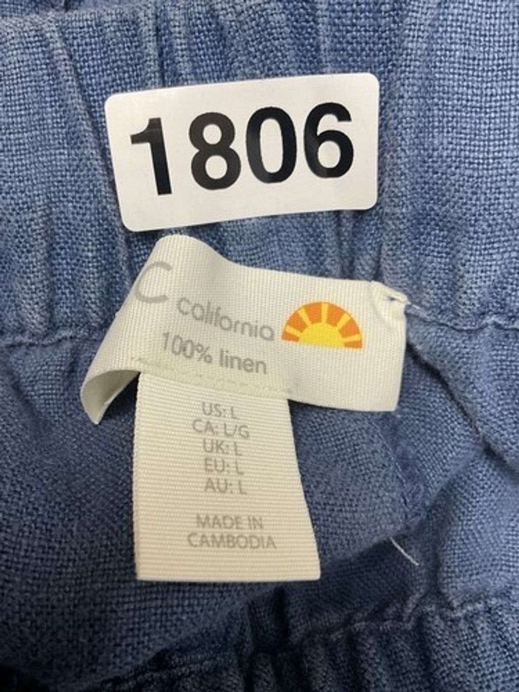 Other C&C California Blue 100% Linen Pull On Cargo Pants Women L Size 30" / US 8 / IT 44 - 2 Thumbnail