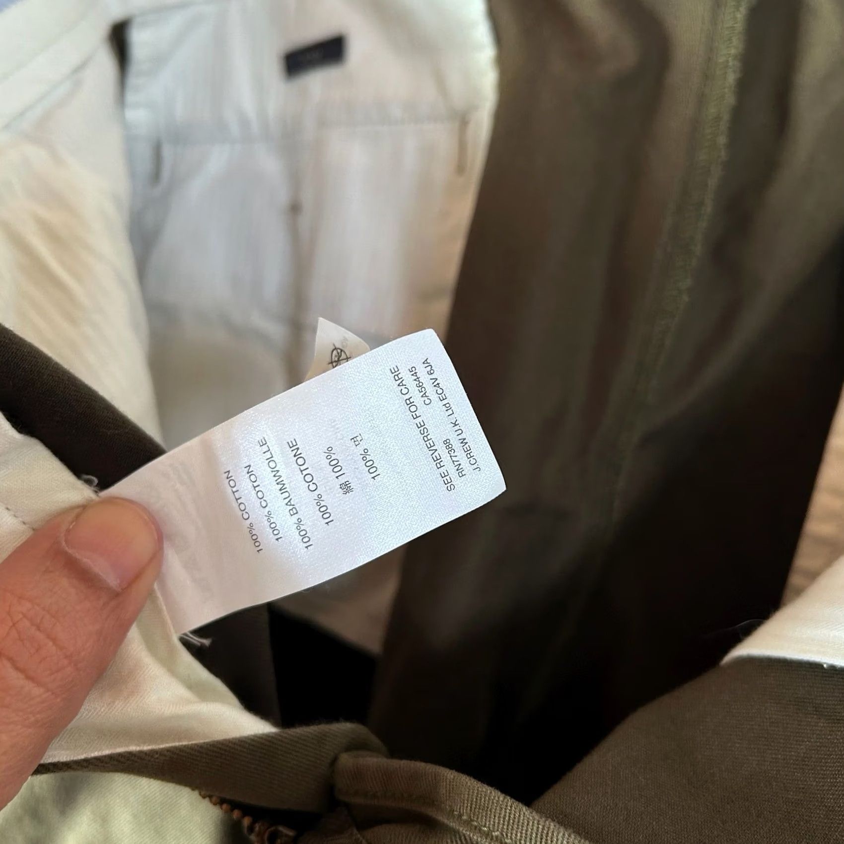 J.Crew J.Crew Essential Chino Pants Mens 35x32 Olive Green 100% Cotton RN77388 Size US 35 - 5 Thumbnail