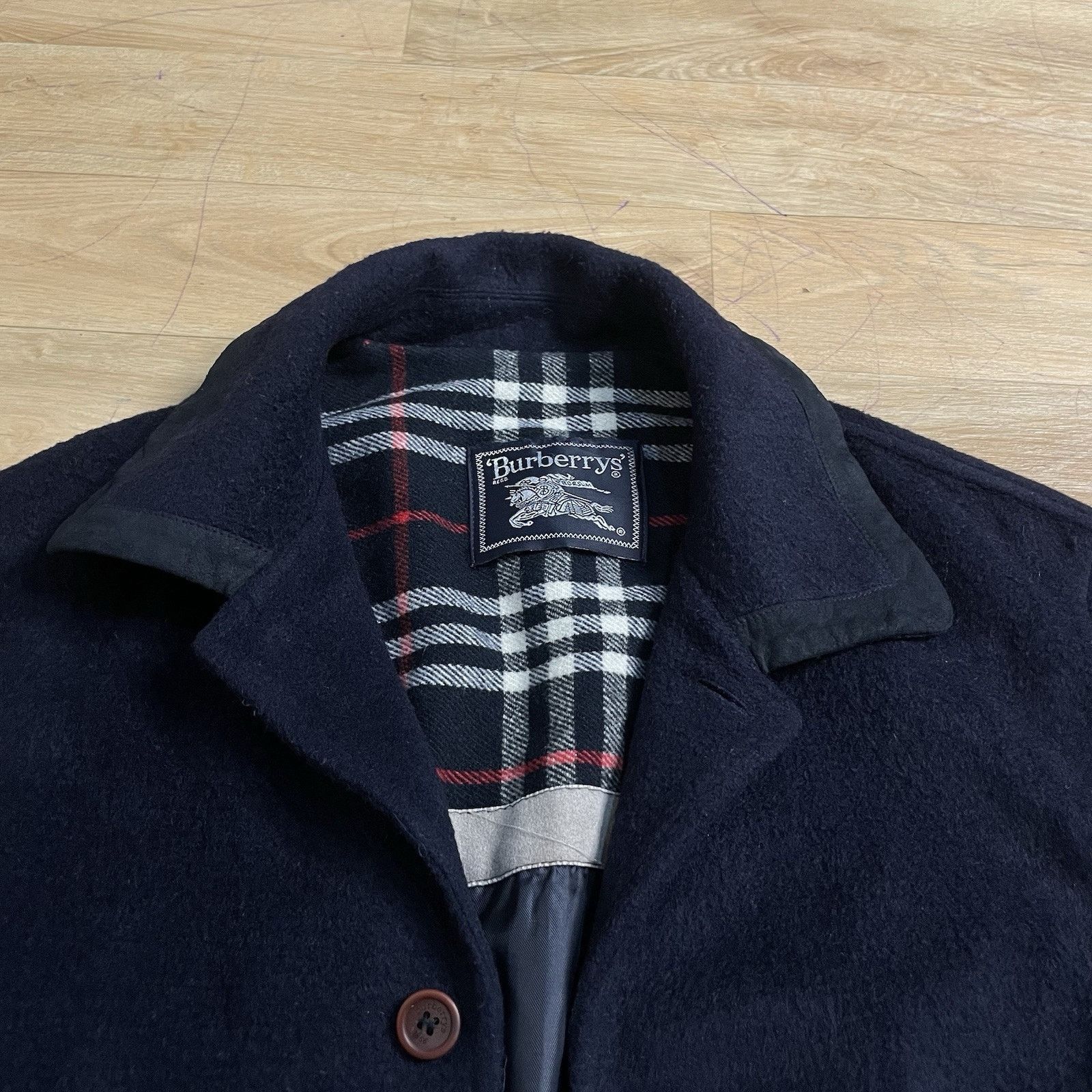Burberry vintage burberry coat NOVA CHECK wool jacket mens blue navy Size US L / EU 52-54 / 3 - 2 Thumbnail