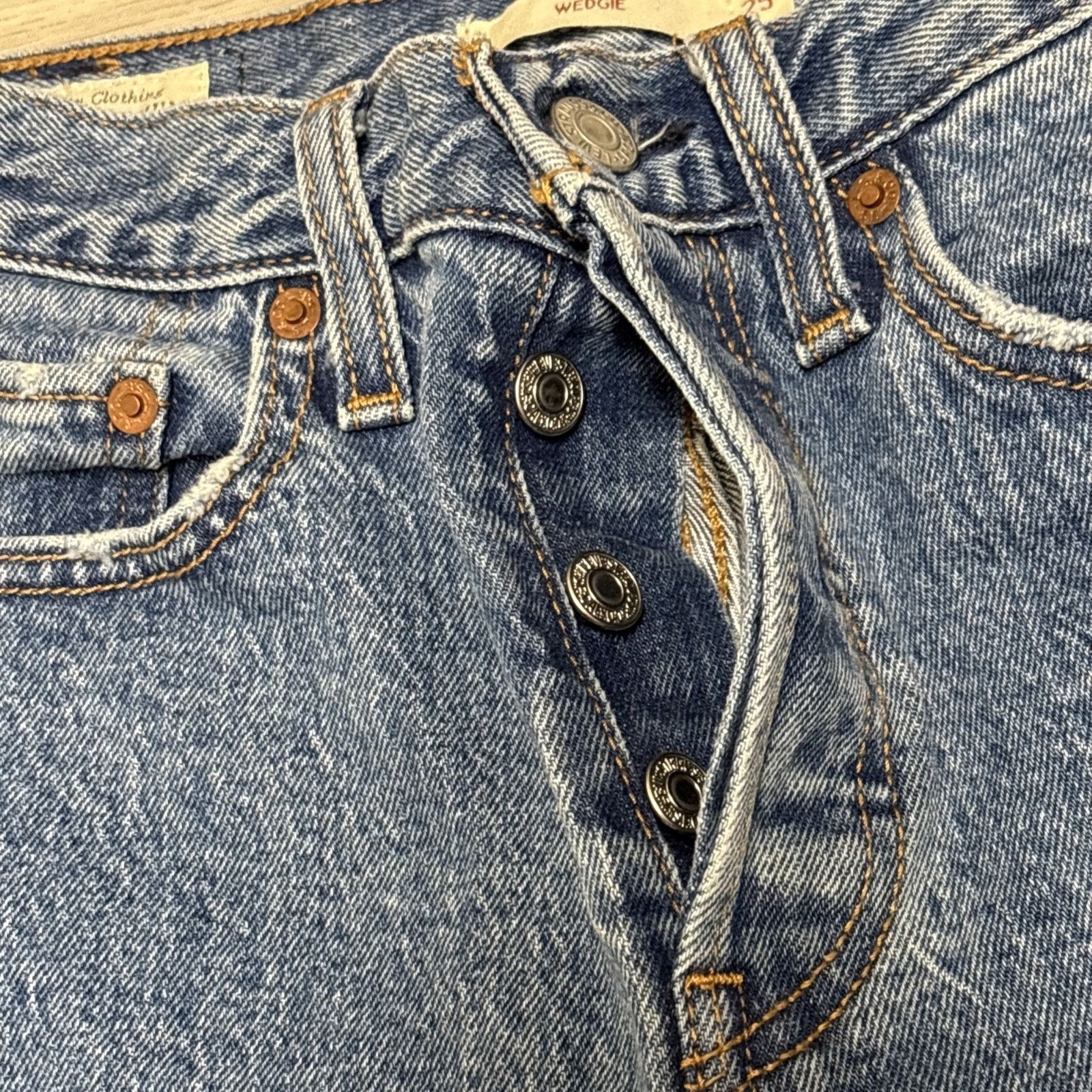 Levi's Levis Premium Wedgie Jeans Womens 25 Big E Hi Rise Tapered L Size 25" / US 0 / IT 36 - 12 Thumbnail