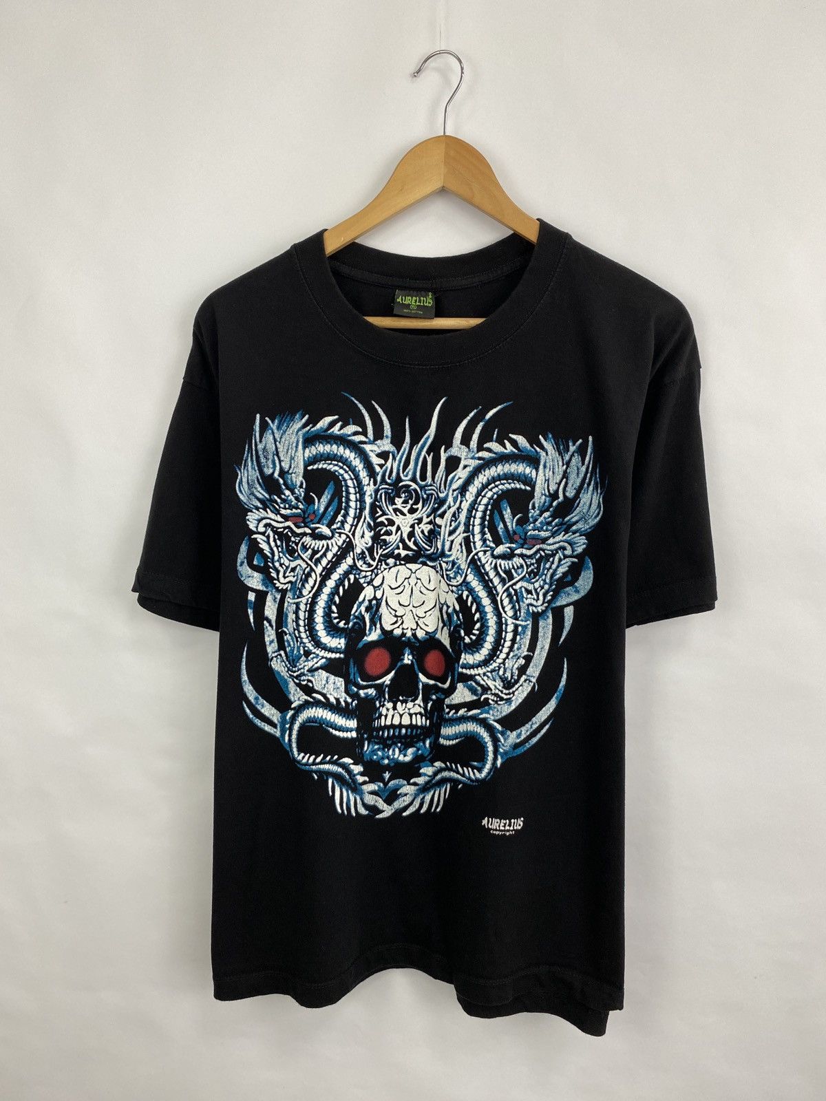 4GSELLER 💀 Vintage Skull Dragon All Over Print T-Shirt Y2K Retro Rare Size US XL / EU 56 / 4 - 3 Thumbnail