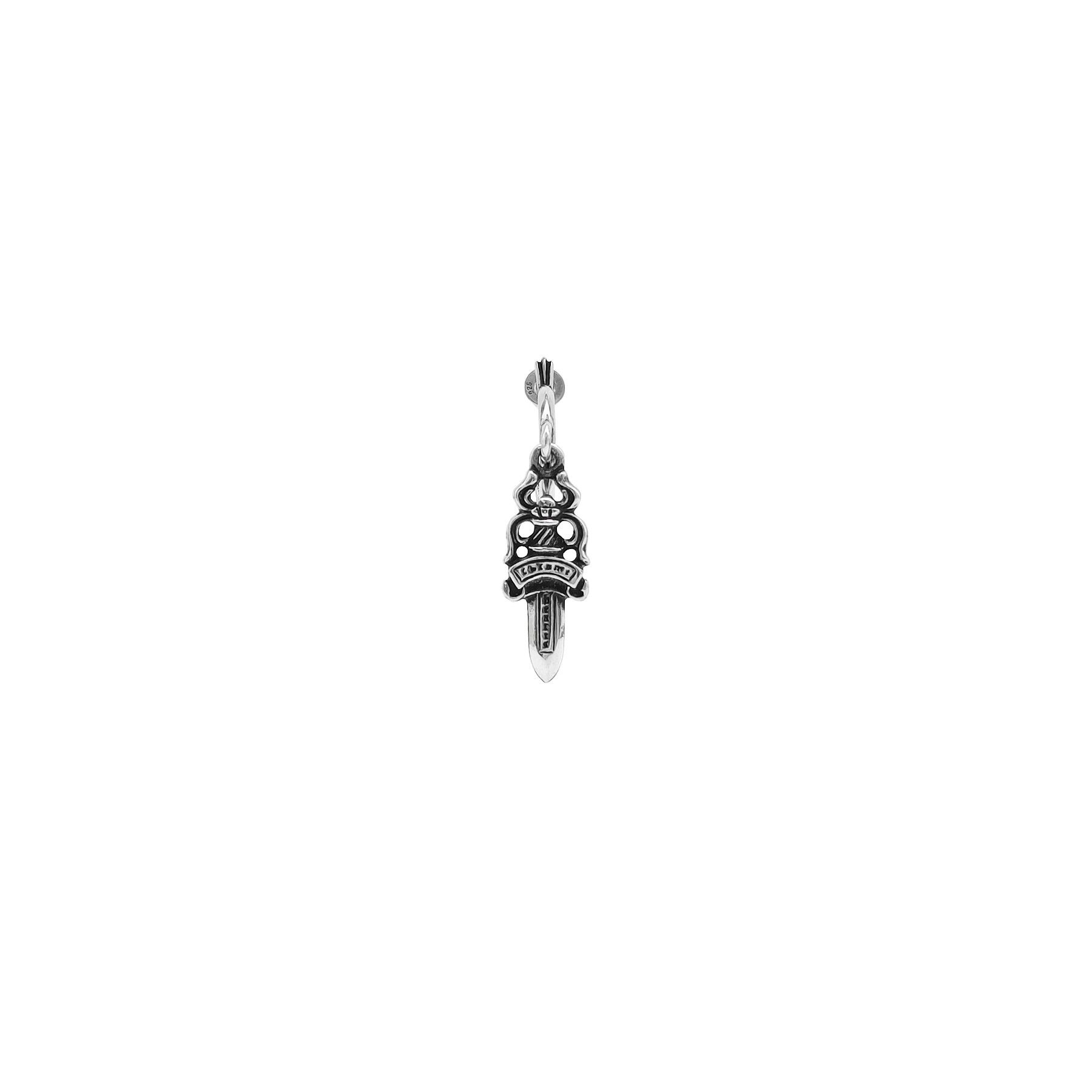 Chrome Hearts Chrome Hearts Silver Dagger Drop Earring Hoop Size ONE SIZE - 1 Thumbnail