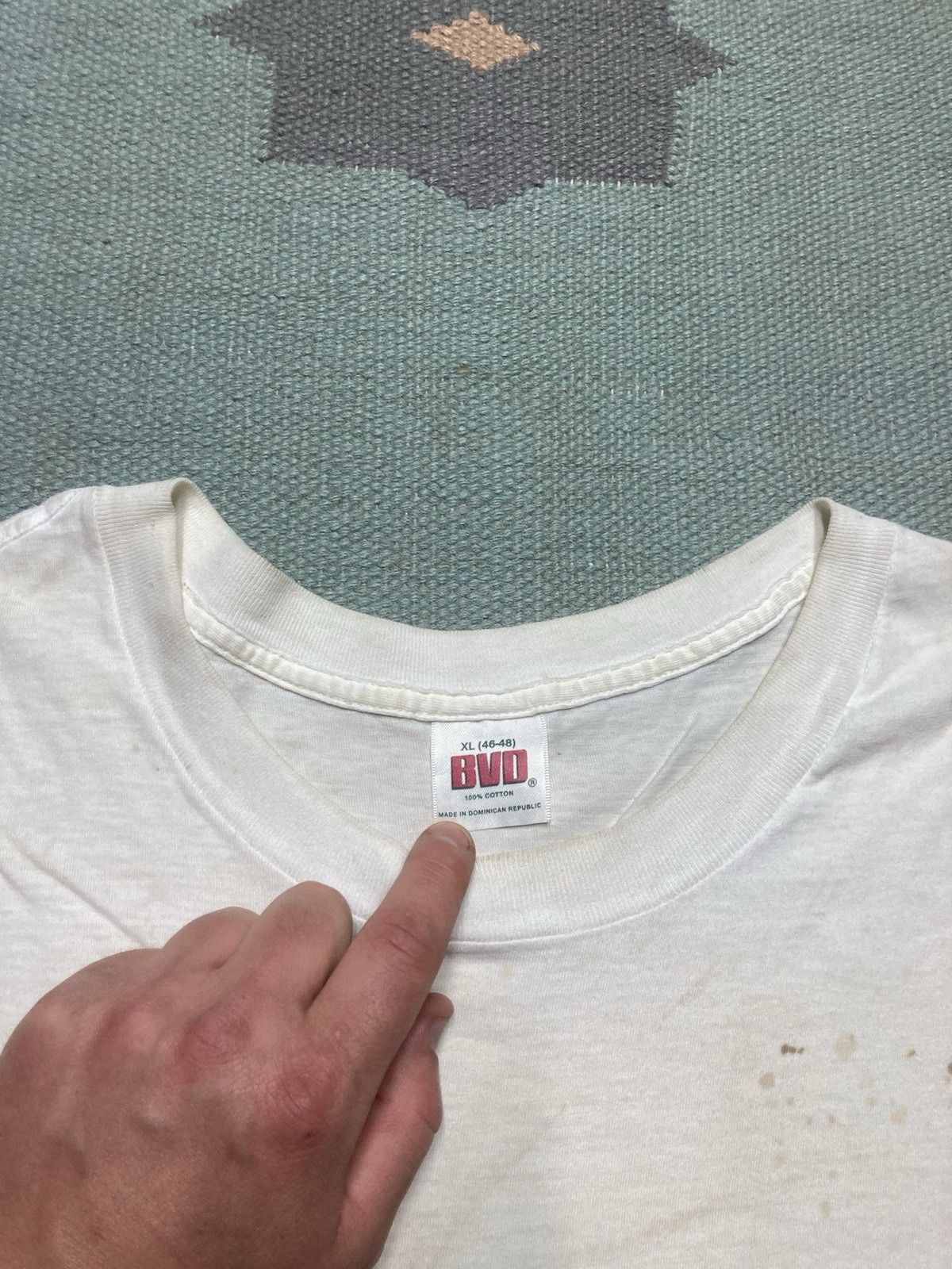 Vintage 90s y2k blank white t shirt BVD grunge soft cotton men’s XL Size US XL / EU 56 / 4 - 9 Thumbnail