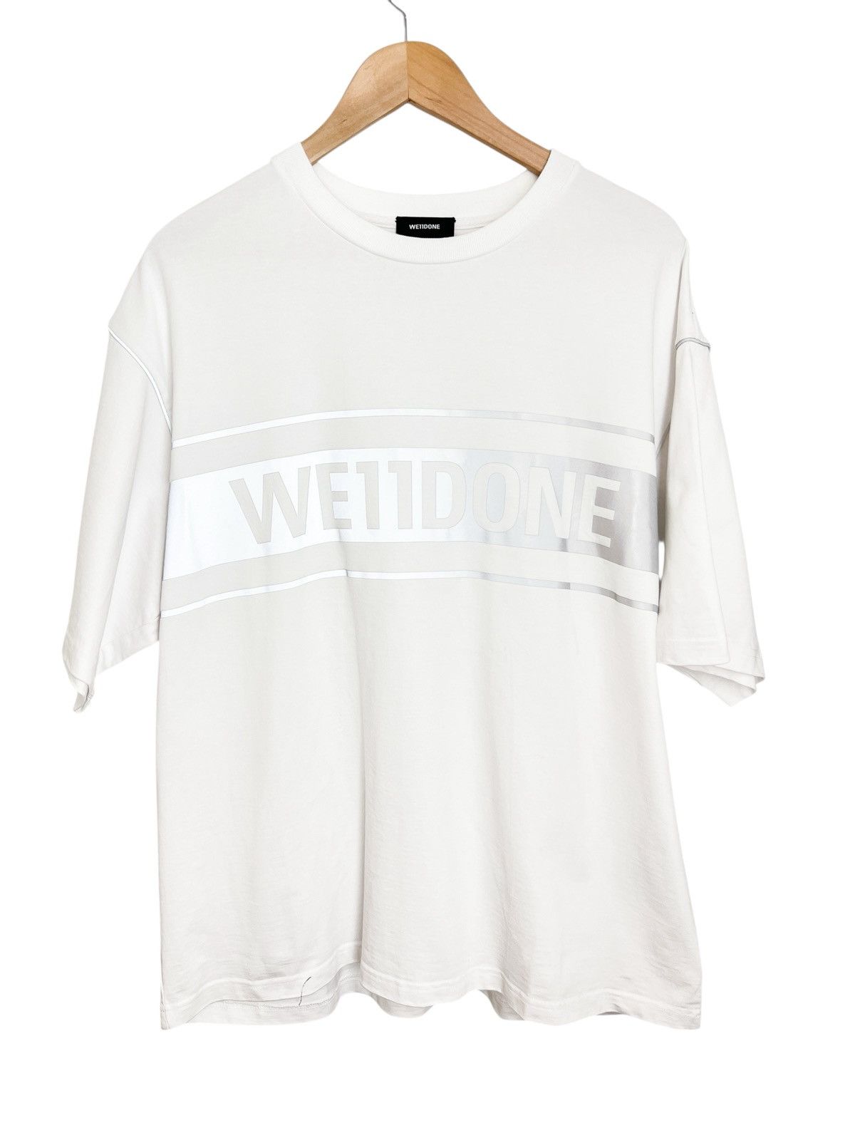 WE11DONE We11done White Reflective T-Shirt Size US M / EU 48-50 / 2 - 6 Thumbnail