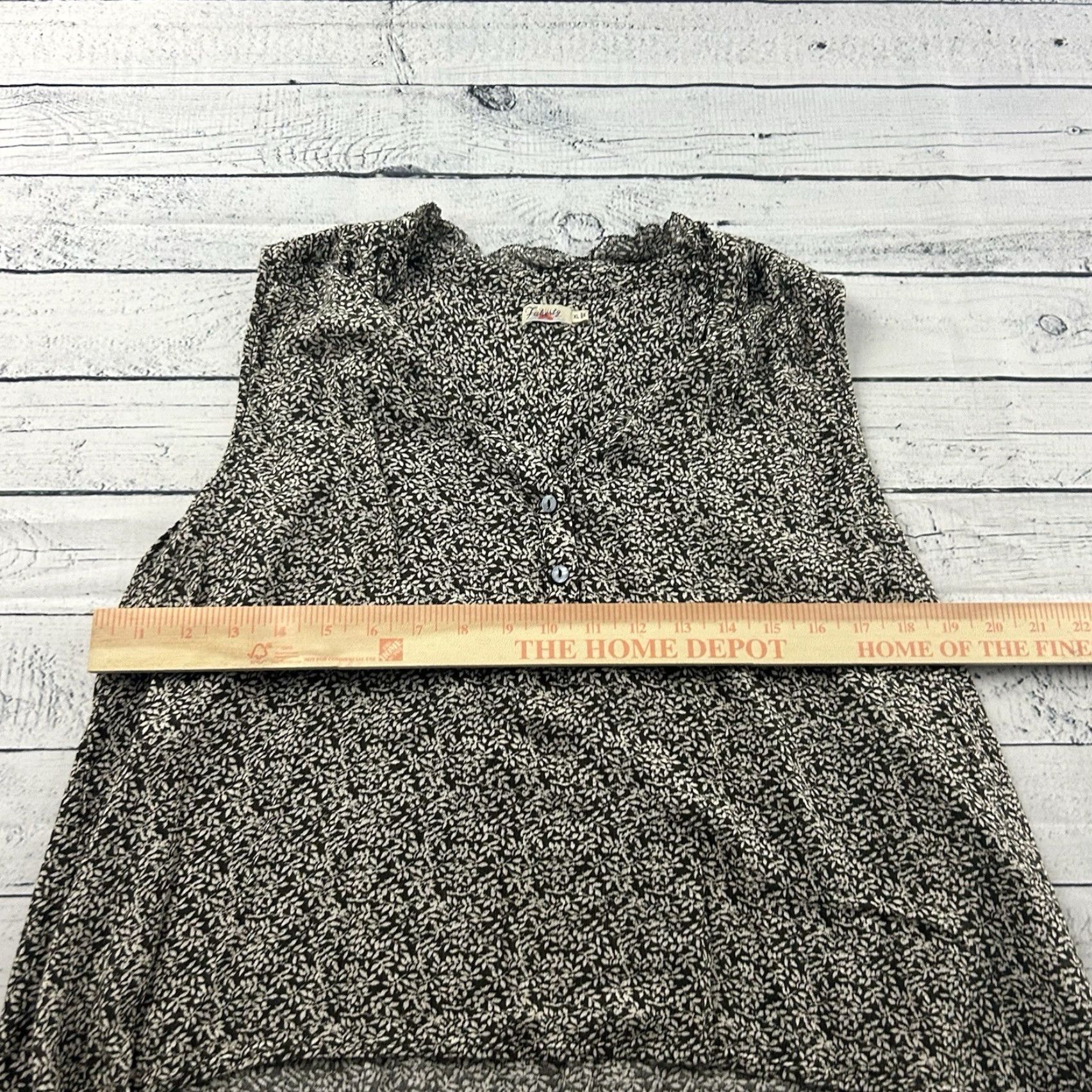 Faherty Faherty Sleeveless Floral Ruffle Top Women's XL Olive Green Shirt Blouse Womens XL Green Floral Ruffle Size XL / US 12-14 / IT 48-50 - 4 Thumbnail