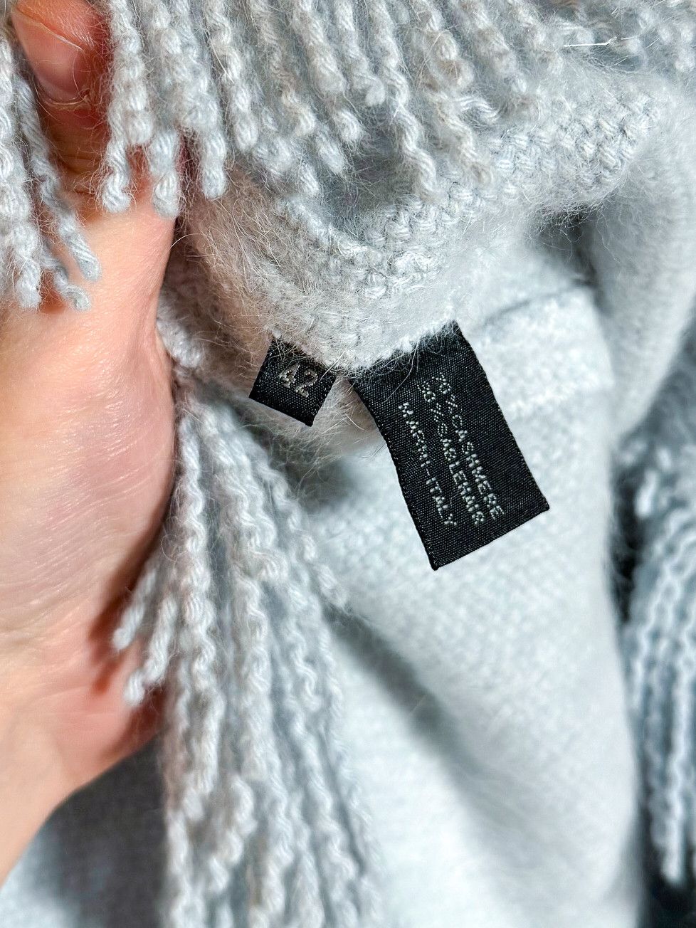Marni Marni Baby Blue Cashmere Sablehair Fringed Cropped Sweater Size M / US 6-8 / IT 42-44 - 6 Thumbnail