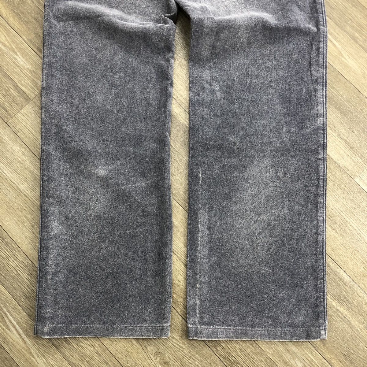 Vintage Jean Paul Gaultier Object Grey Wash Velvet Pants