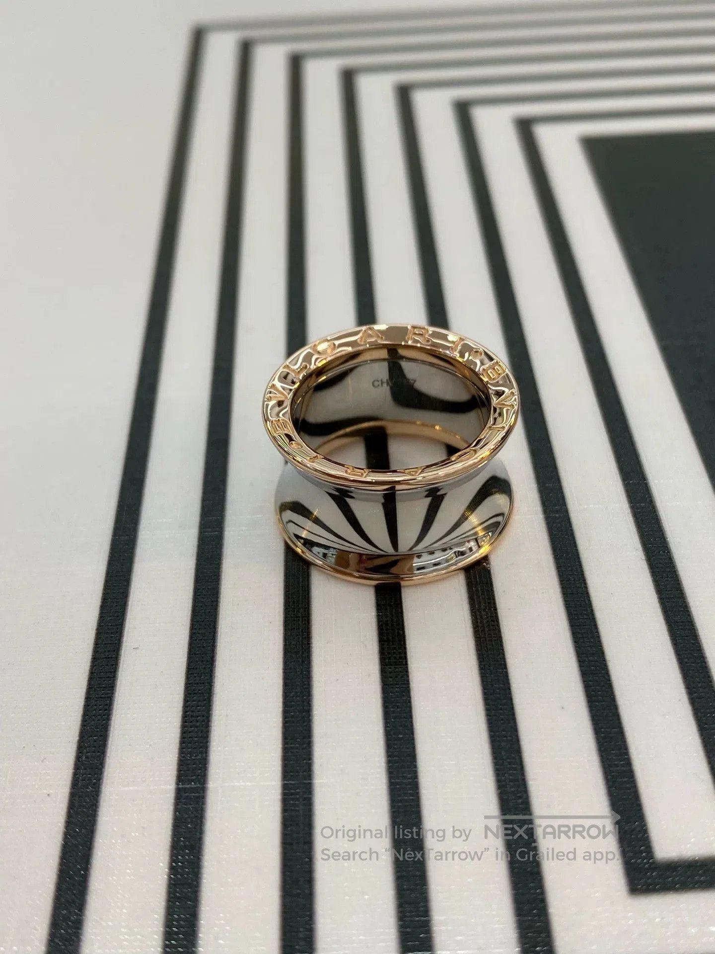 Bvlgari Bvlgari 18k Rose Gold Steel Ring. Size ONE SIZE - 2 Thumbnail