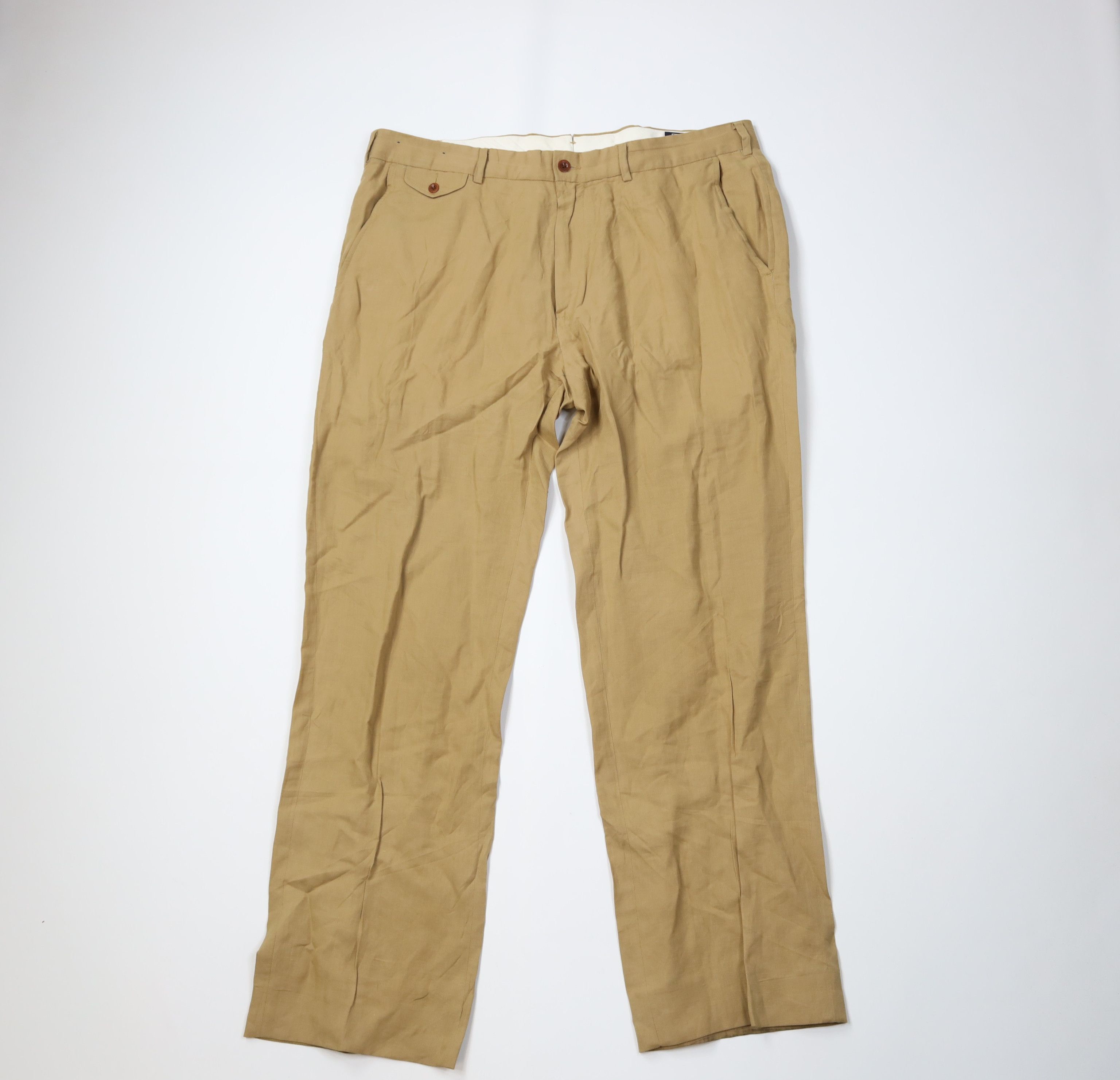 Ralph Lauren Vintage 90s Ralph Lauren Blend Wide Leg Chino Pants Beige Size US 38 / EU 54 - 1 Thumbnail