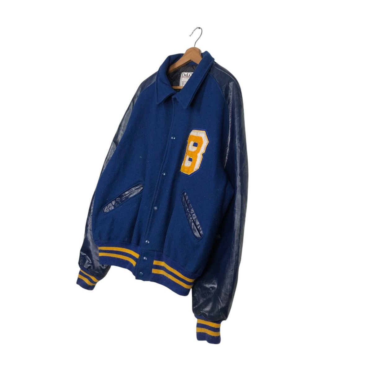 Delong 📌Vintage Leather Varsity Jacket Delong Made in Usa Size US XL / EU 56 / 4 - 3 Thumbnail