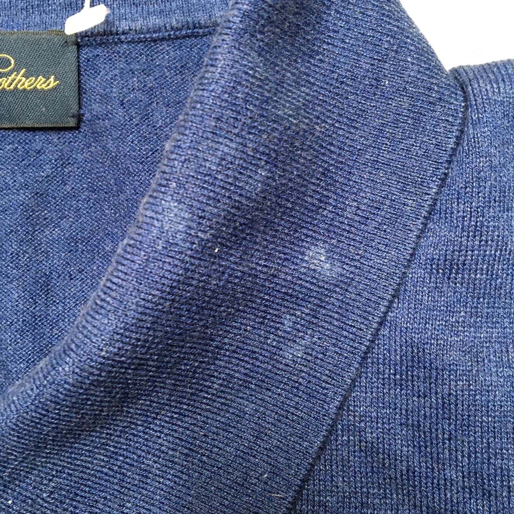 Brooks Brothers Brooks Brothers Sweater Mens Large Blue Long Sleeve Polo Knit Italian Yarn Sweater Polo Collar Mens L Blue Knit Pullover Ribbed Cuff/Hem Solid - Size US L / EU 52-54 / 3 - 5 Thumbnail