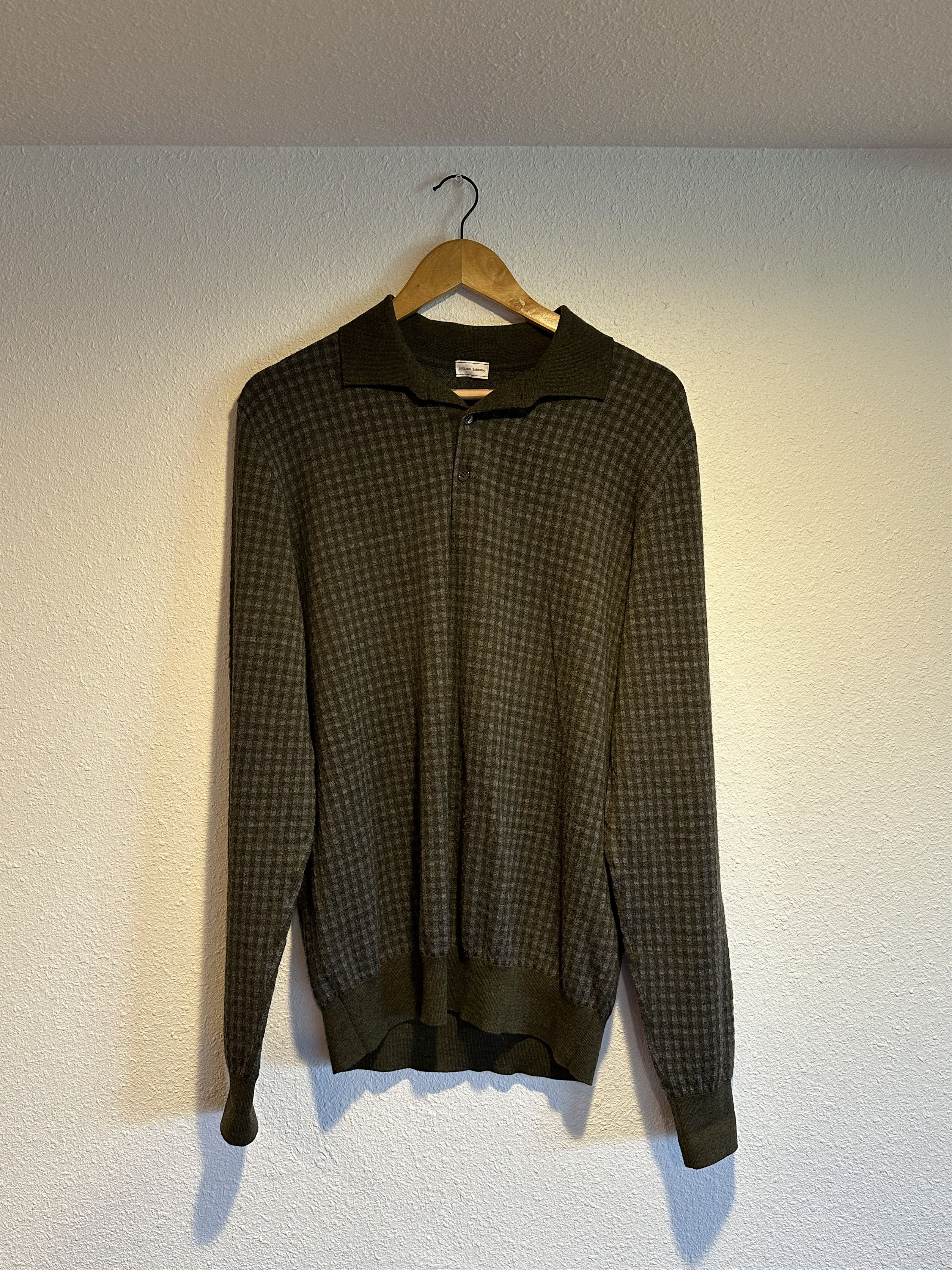 Cardigan Luciano Barbera En Cachemire - Taille 56 (US XXL) Beige/gris - Neuf Avec étiquettes