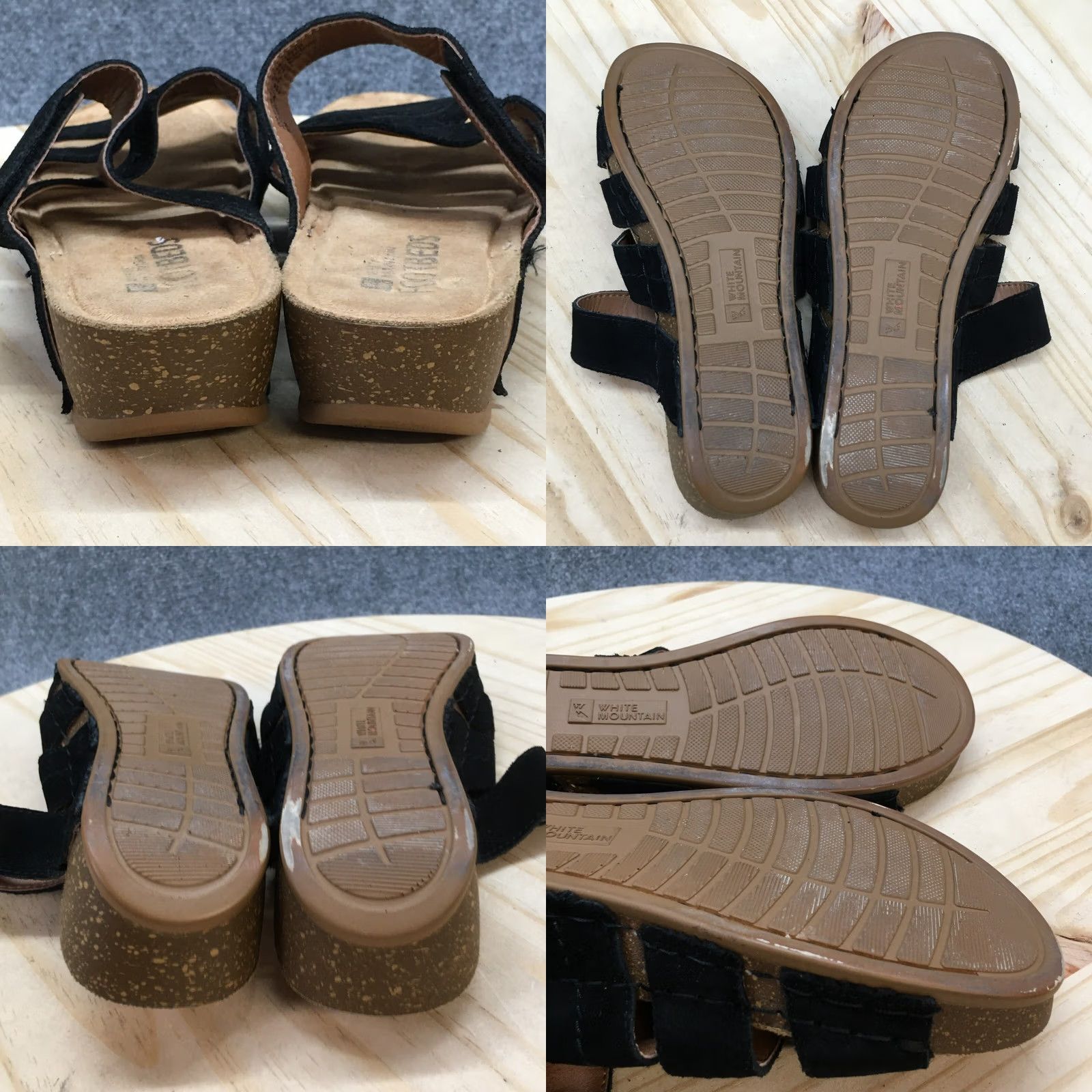 Vintage White Mountain Sandals Womens 8 M Fame Strappy Slides Black Leather Open Toe Sandal Womens 8 M Black Leather Strappy Slides Visibility Size US 8 / IT 38 - 8 Thumbnail