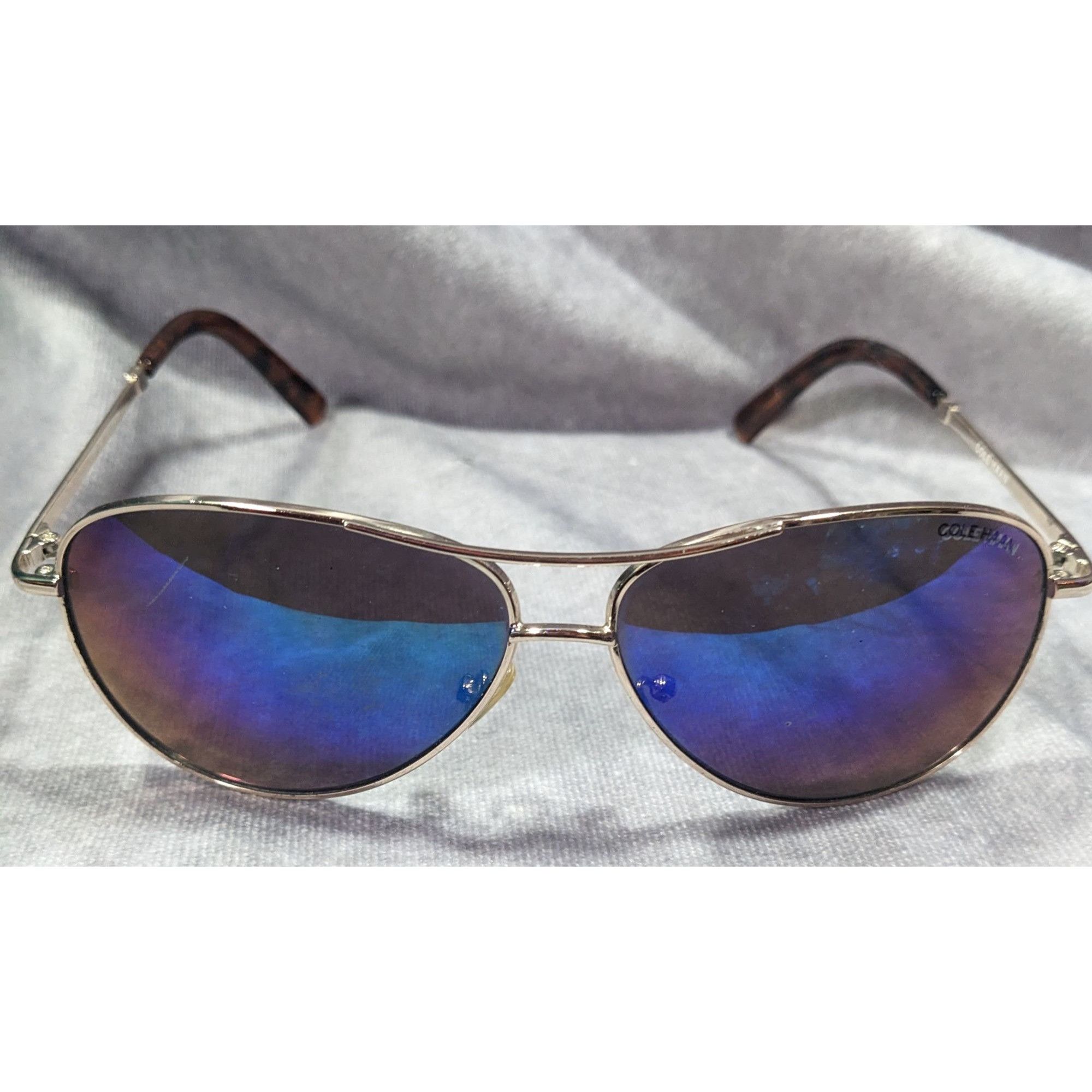 Cole Haan Cole Haan C669 Silver Tone And Tortoise Blue Mirror Aviator Size ONE SIZE - 1 Thumbnail