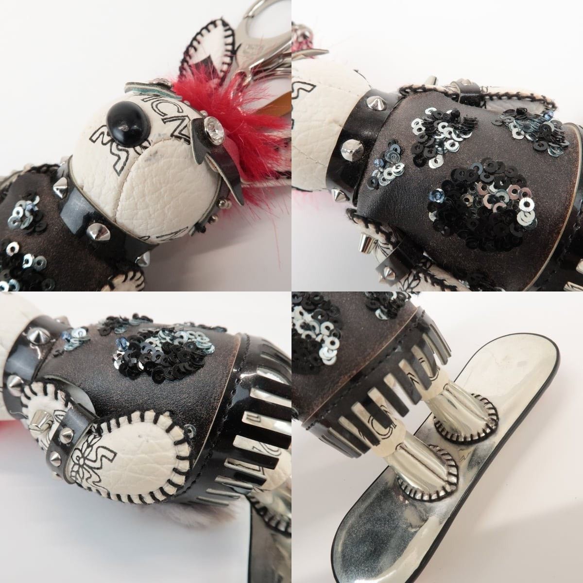 MCM MCM Rabbit Skateboard Leather Keychain Black Size ONE SIZE - 4 Thumbnail