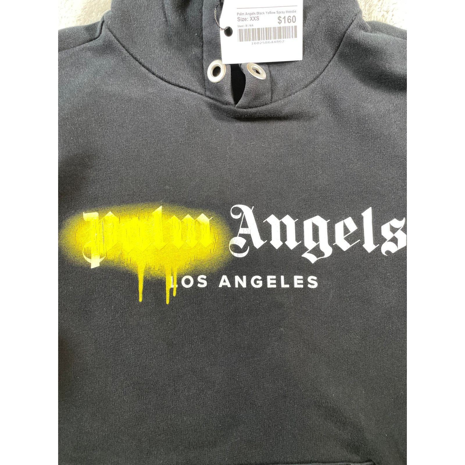 Palm Angels Palm Angels Spray Black & Yellow Hoodie Size US XXS / EU 40 - 3 Thumbnail