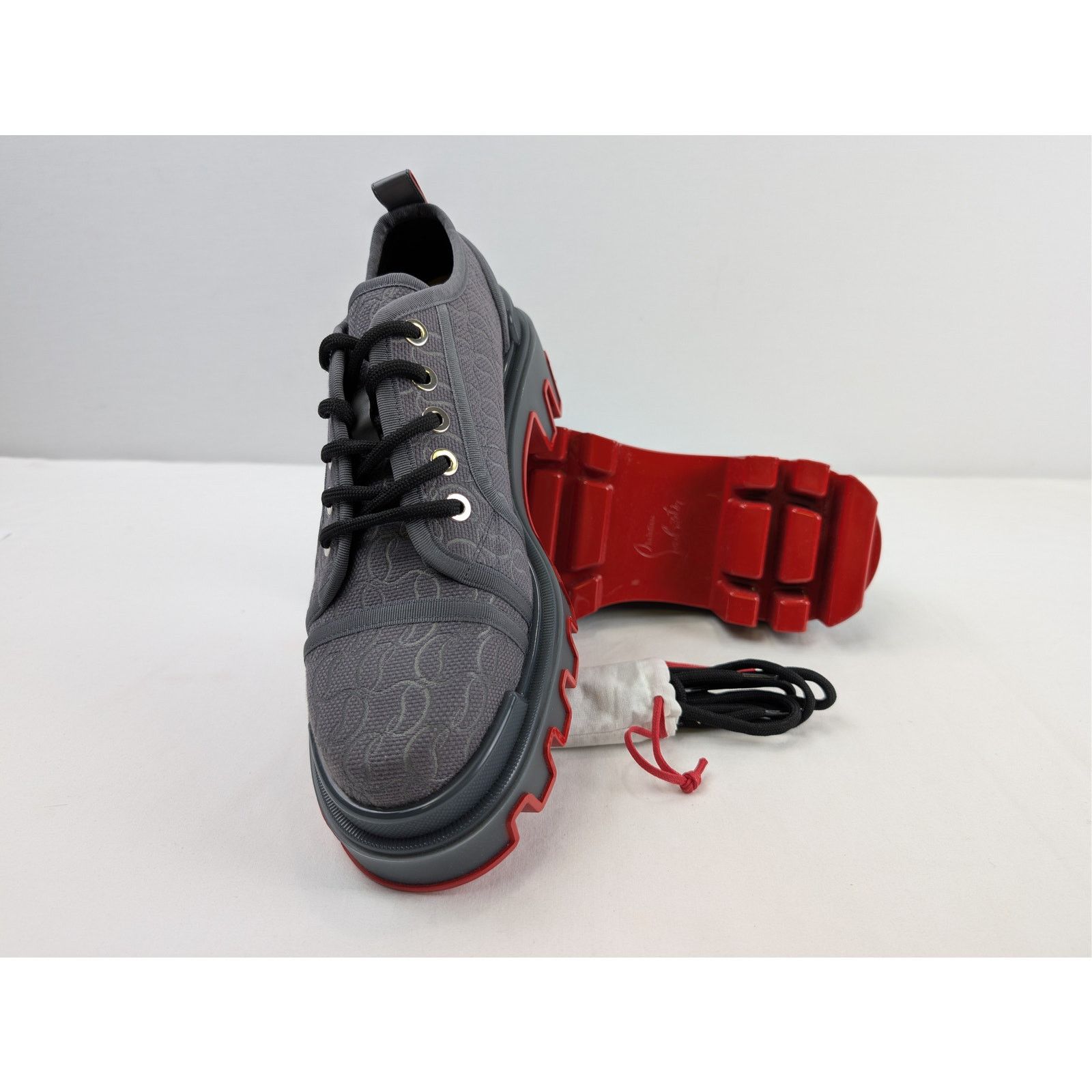 Christian Louboutin o1rshd1 Panamic Dune Flat Sneakers in Smoky Grey Size US 10 / EU 43 - 14 Thumbnail
