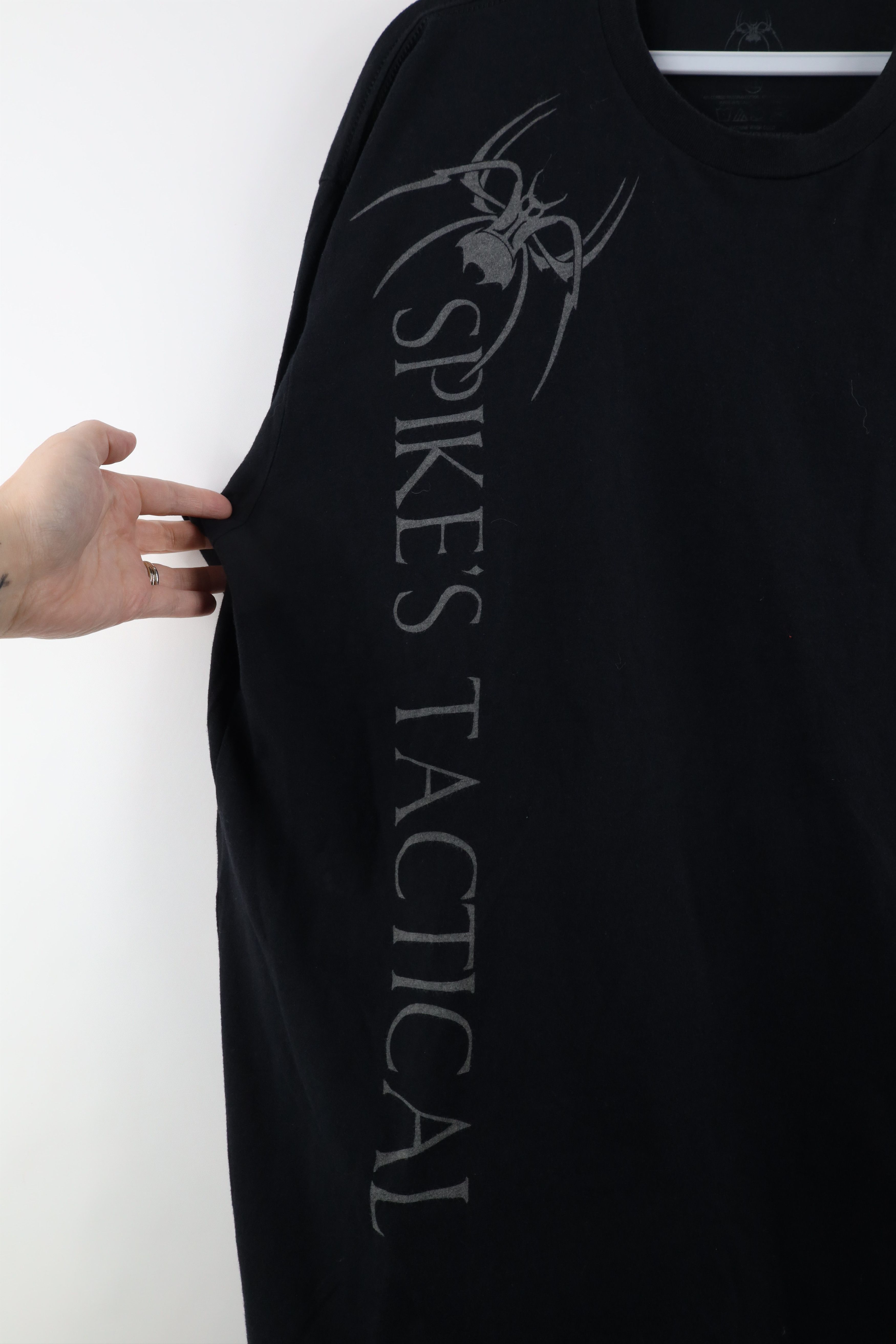 Vintage Spikes Tactical Out Spider Logo Short Sleeve T-Shirt Black Size US XL / EU 56 / 4 - 4 Thumbnail